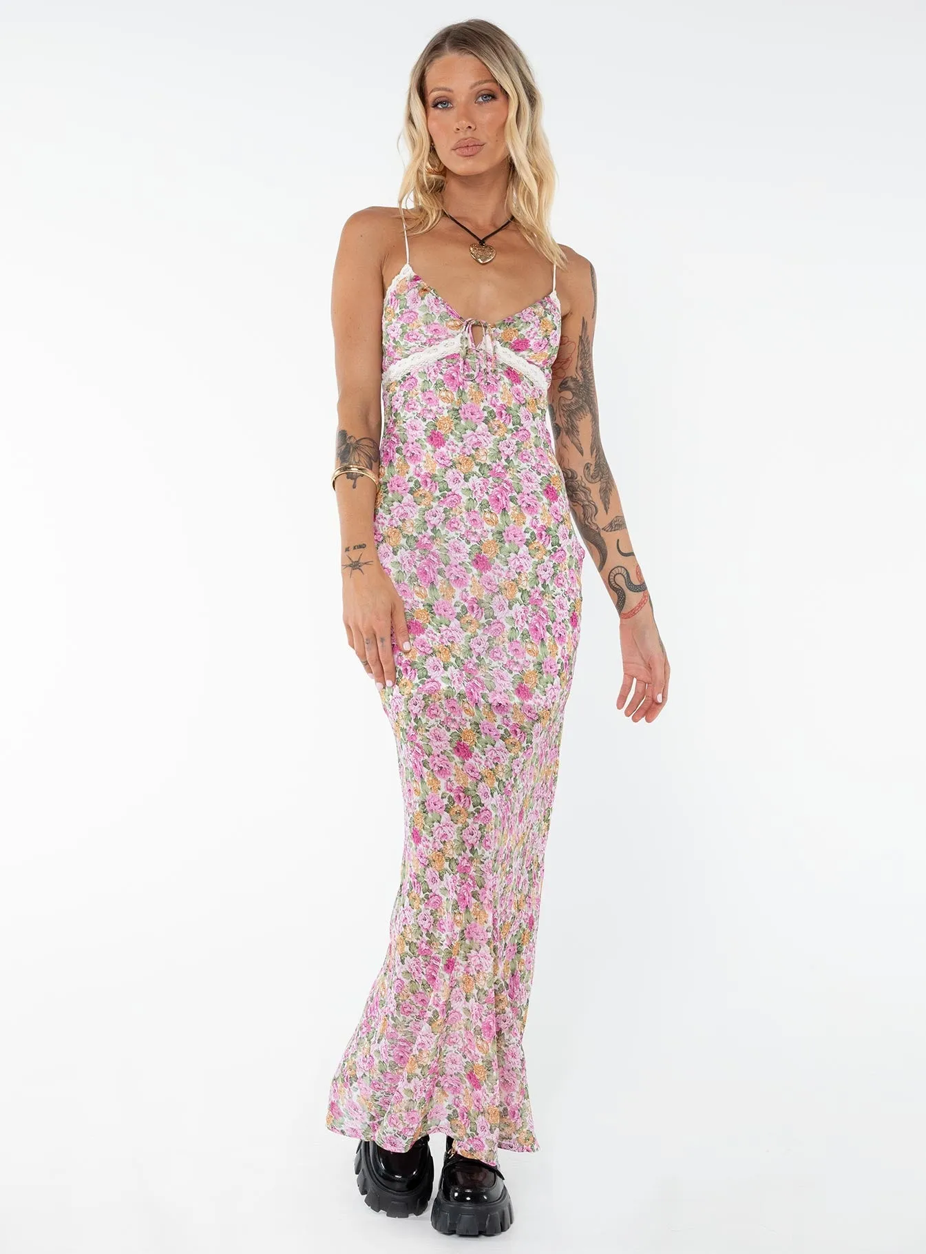 knee-length Quiet Glow Emily Maxi Dress Pink Floral Tall