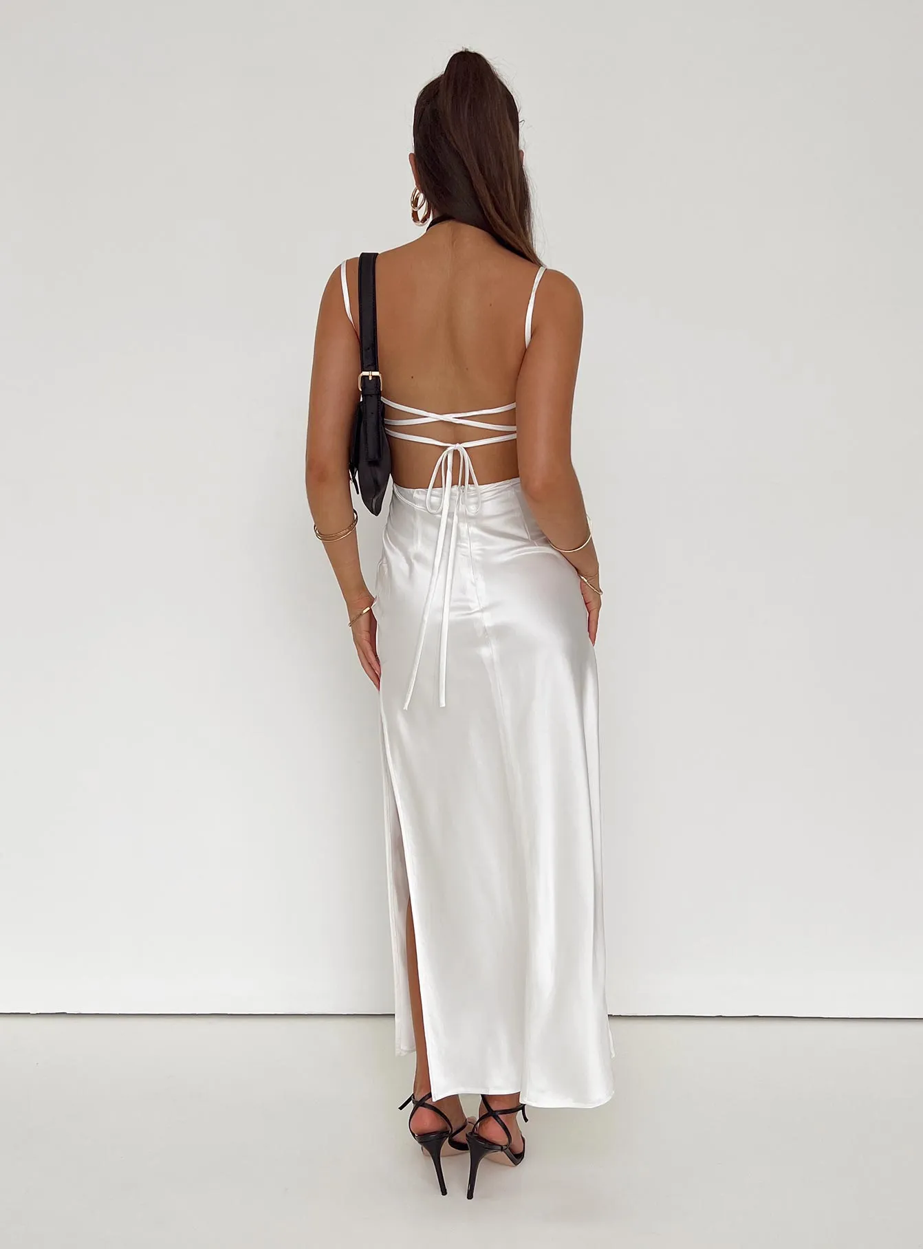 Leyana Midi Dress White Multi Season Effortless Layering