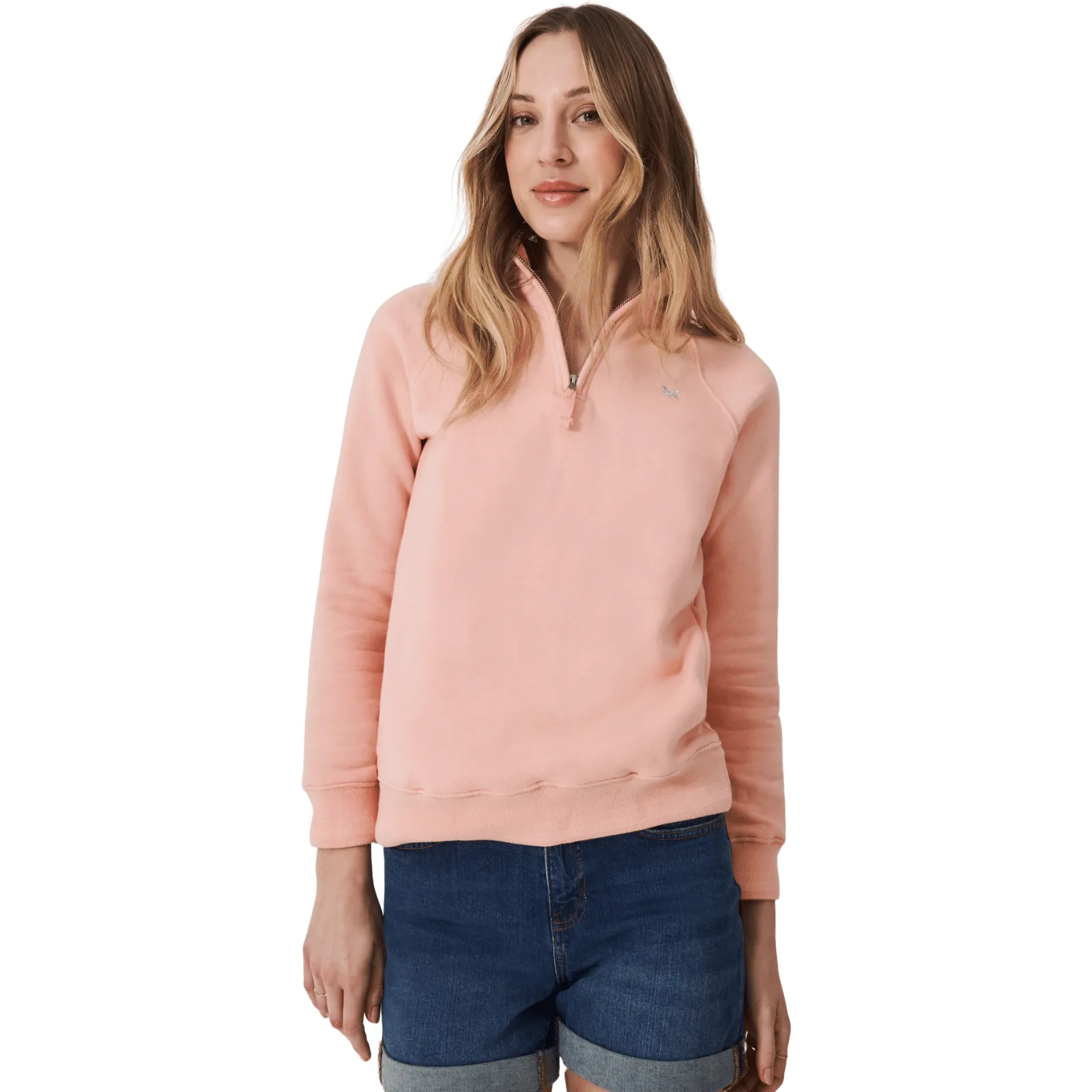 Comfy Layers Weekend Comfort Crew Clothing Womens Cotton Blend Half Zip Sweatshirt