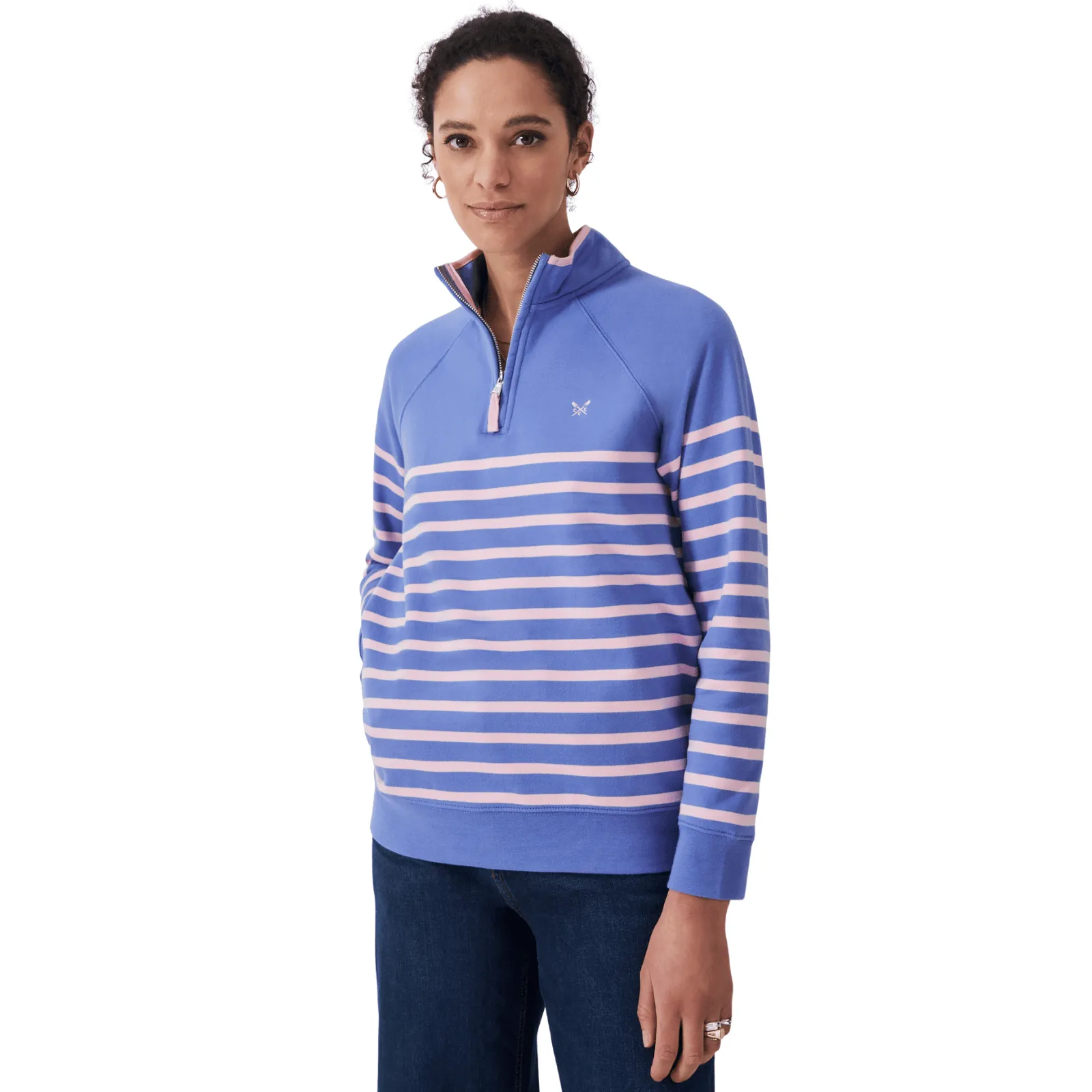 Crew Clothing Womens Cotton Blend Half Zip Sweatshirt Relaxed Gear