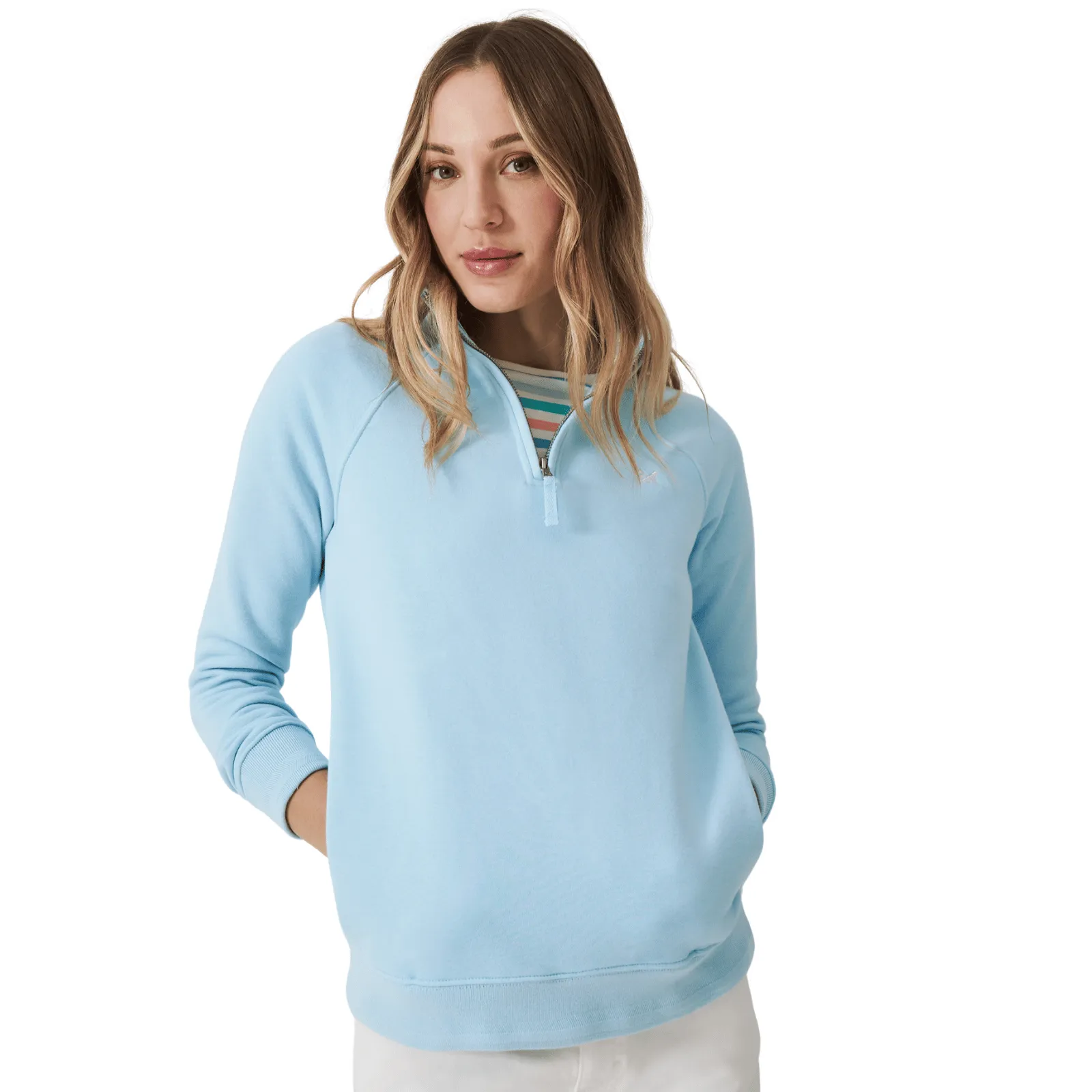 Fall Ready Crew Clothing Womens Cotton Blend Half Zip Sweatshirt