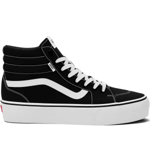 Vans Womens Filmore HI High Top Canvas Trainers  - Black/White Arch Care