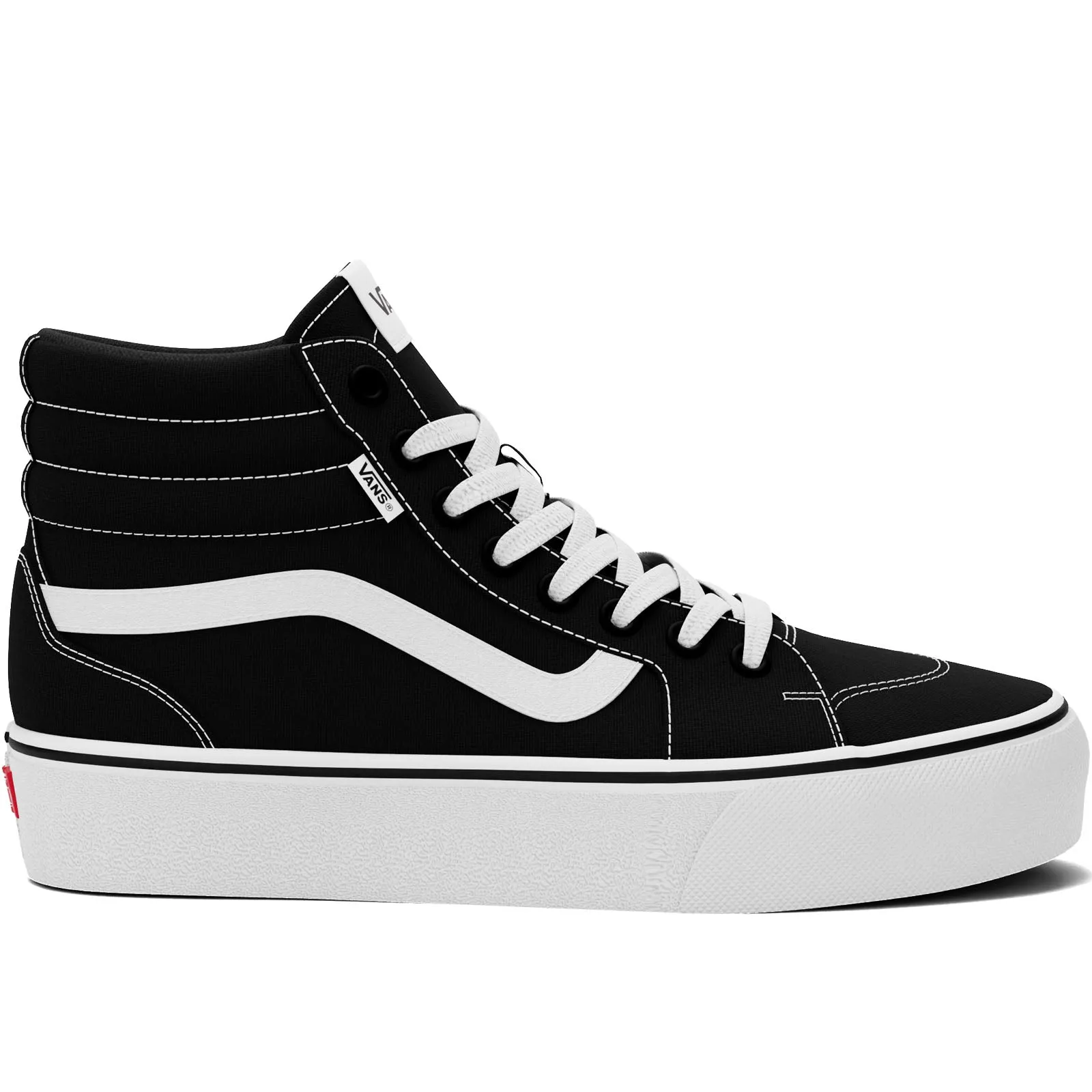 Vans Womens Filmore HI High Top Canvas Trainers  - Black/White Arch Care