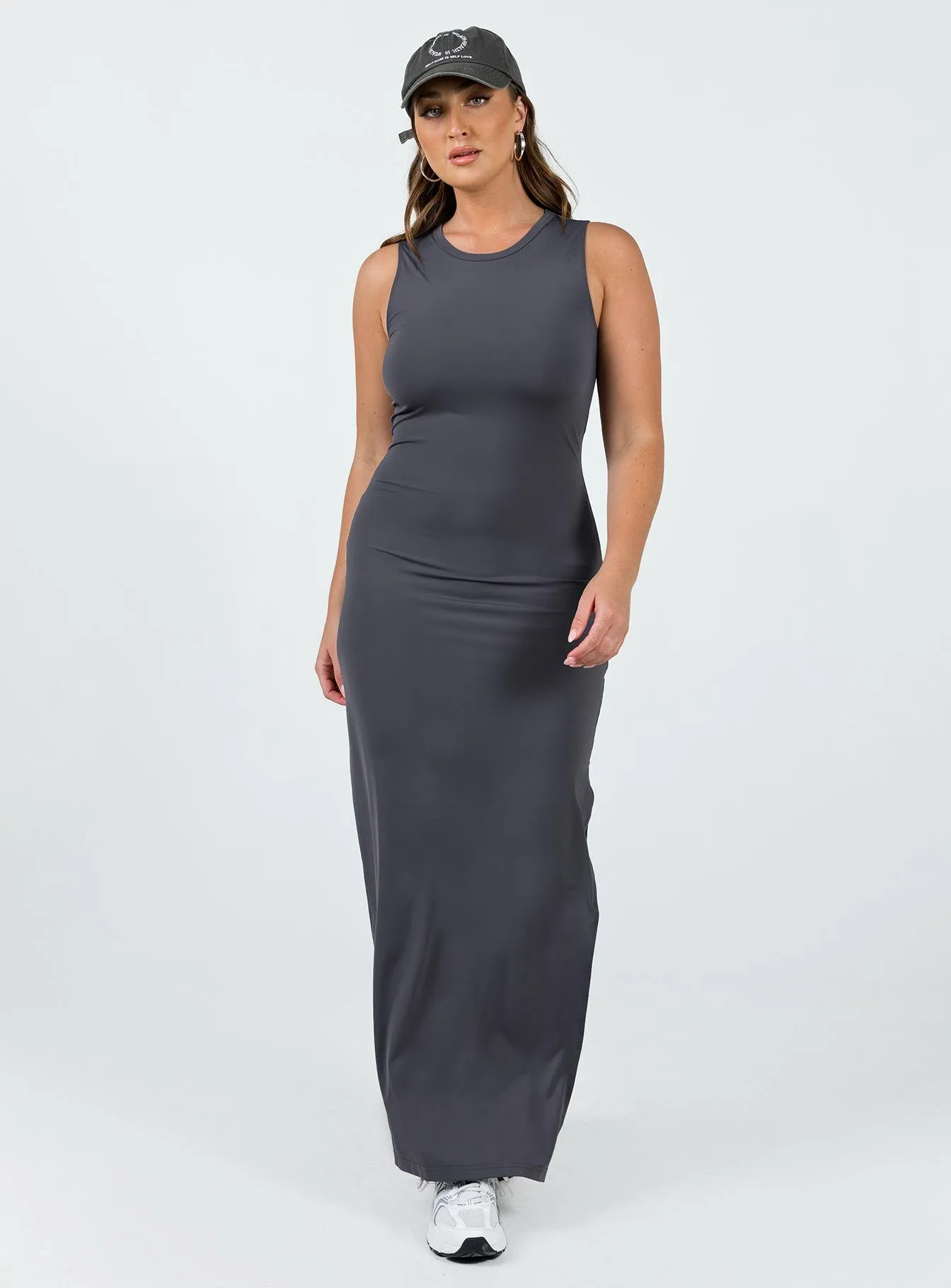 Perfectly Crafted Square-Neck Bena Maxi Dress Slate