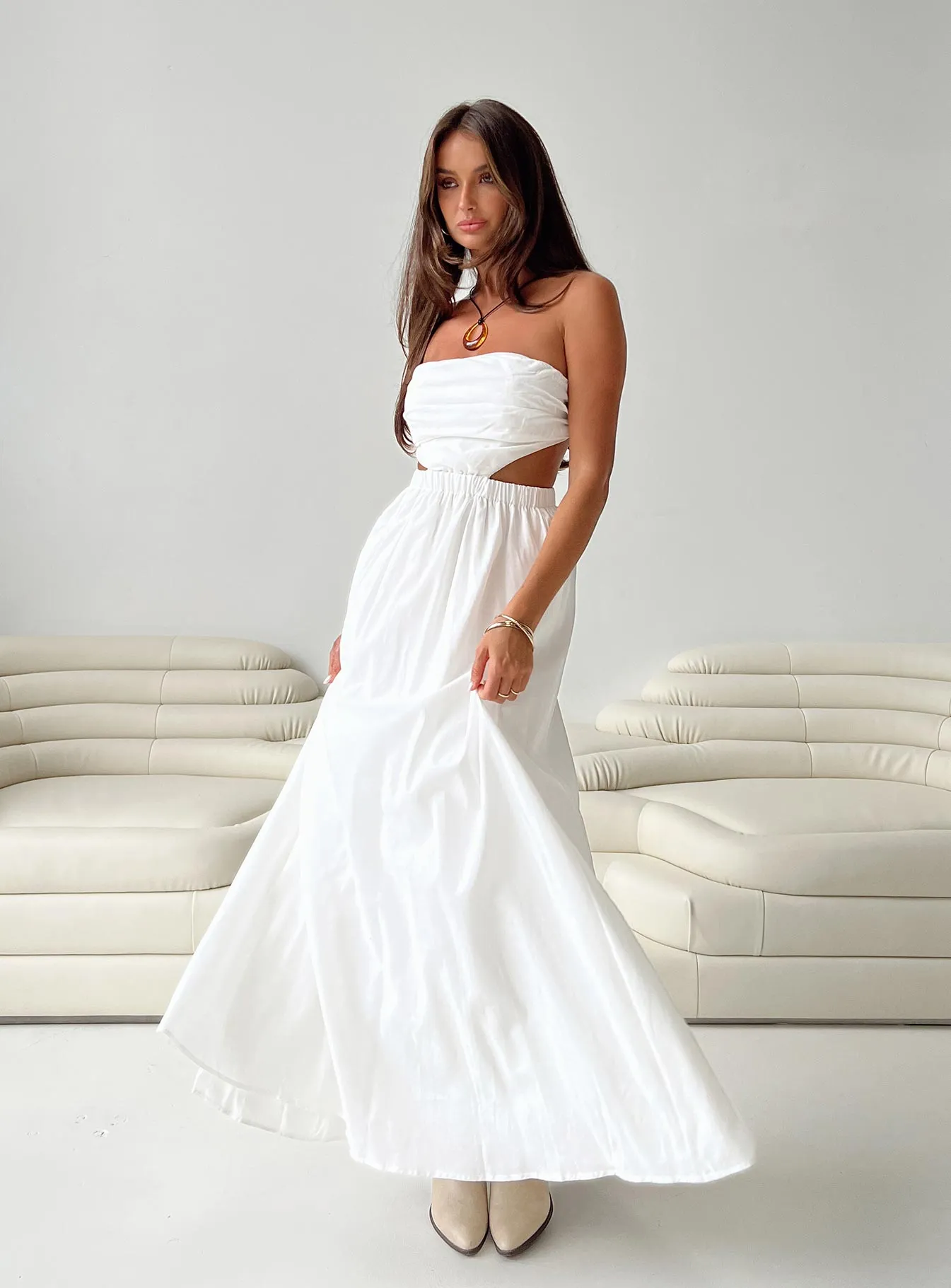 Jessia Maxi Dress White Cozy Flex