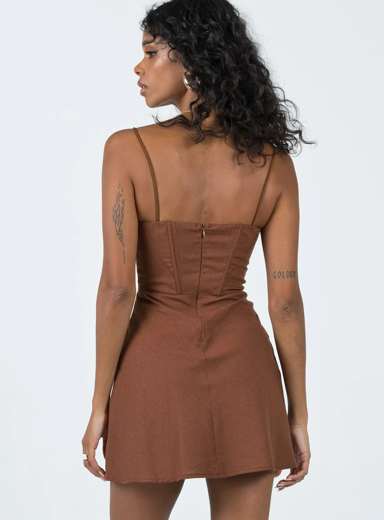 Lesley Mini Dress Brown Lounge Mood Contemporary Look