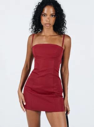 Monza Mini Dress Red Classy Look