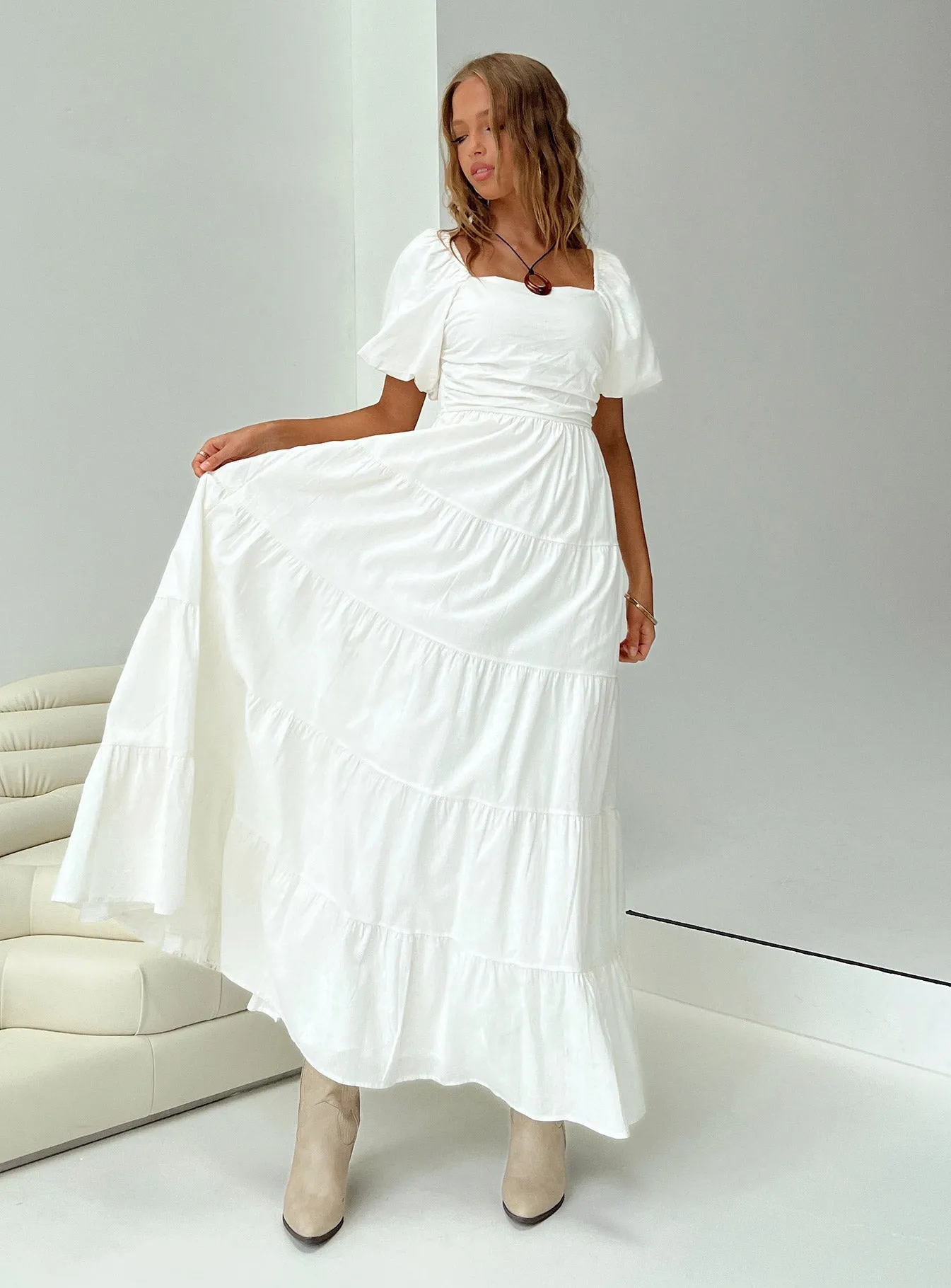 Timeless Trend Clean Aesthetic Garrity Maxi Dress White