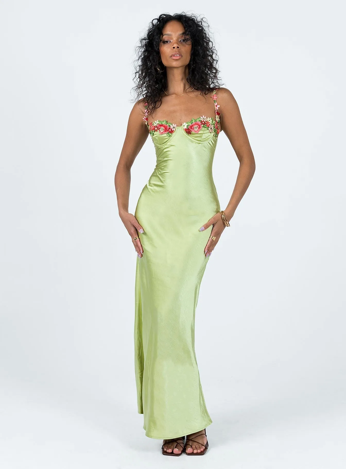 Summer Friendly Flattering Silhouette Wear Kenzie Maxi Dress Green