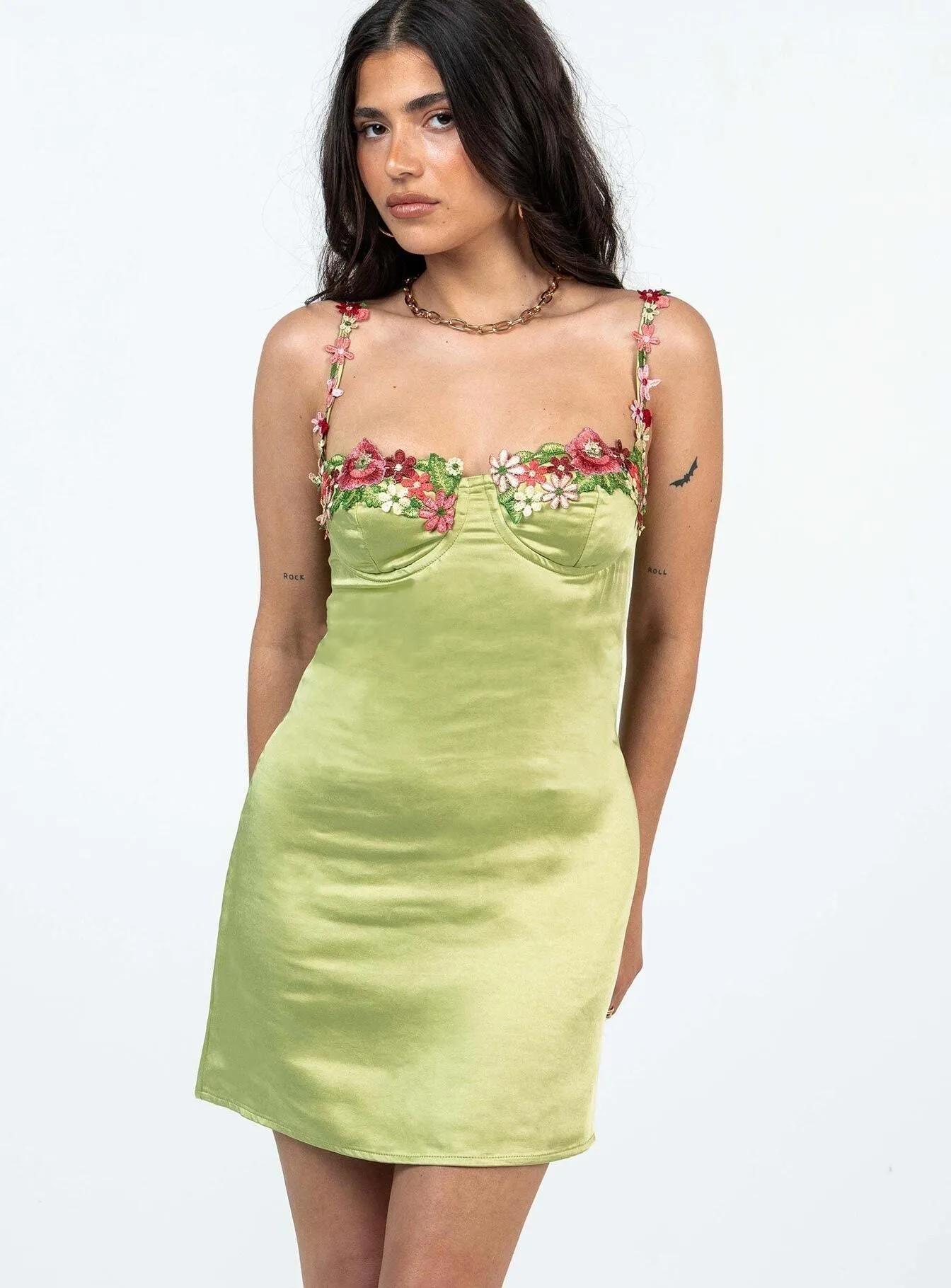 Cool Palette Kenzie Mini Dress Green Petite