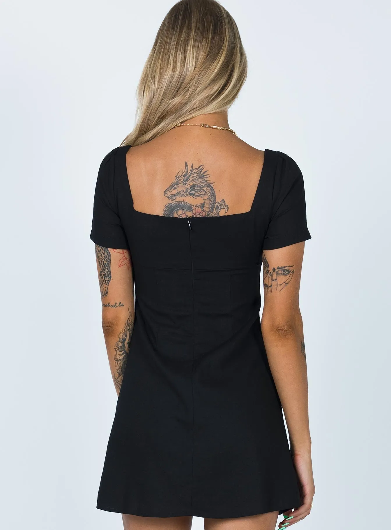 Hastings Mini Dress Black Office Friendly Sharp Detail