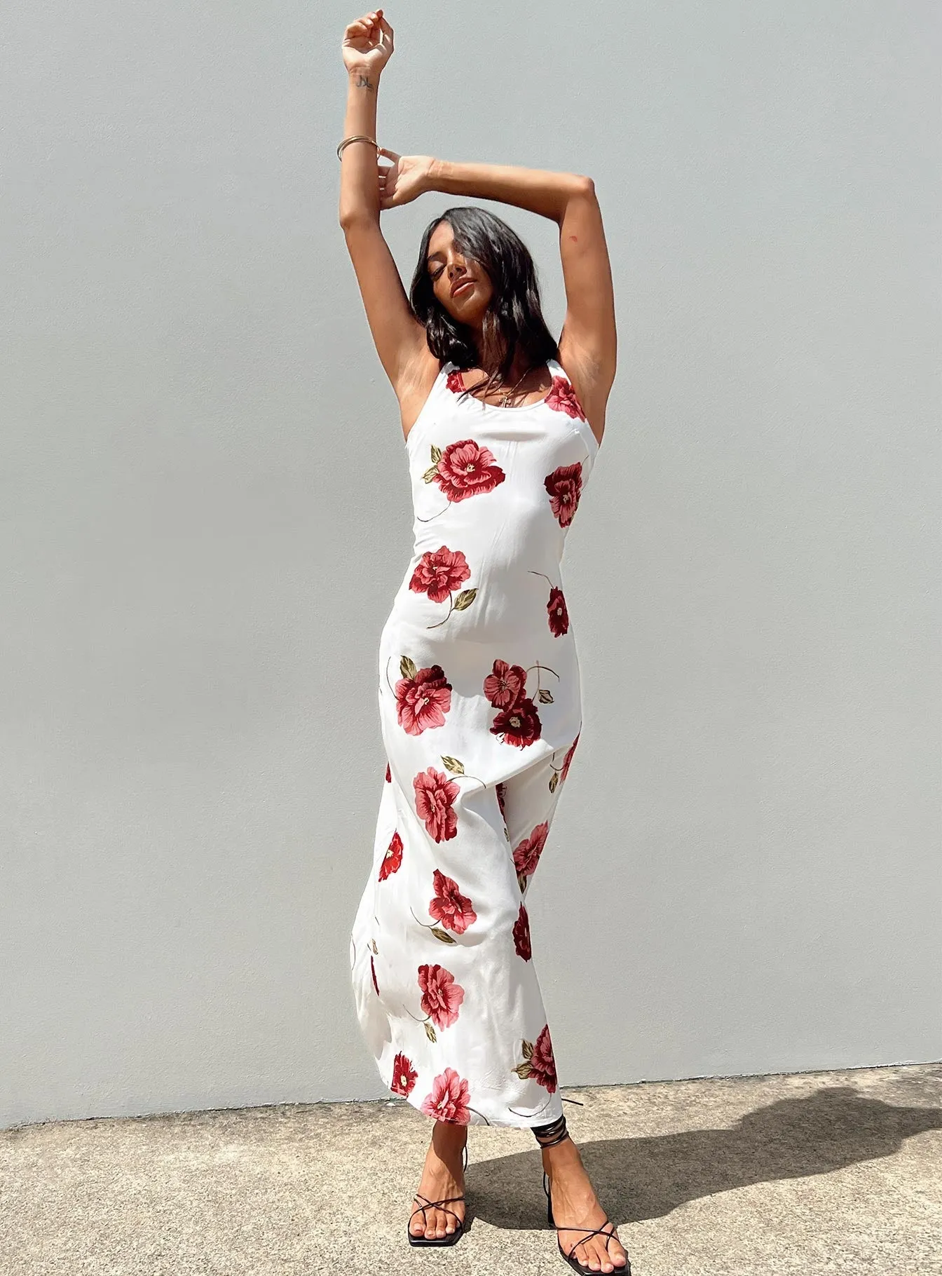 Modern Cut Sleek Flex Malina Maxi Dress Red Multi