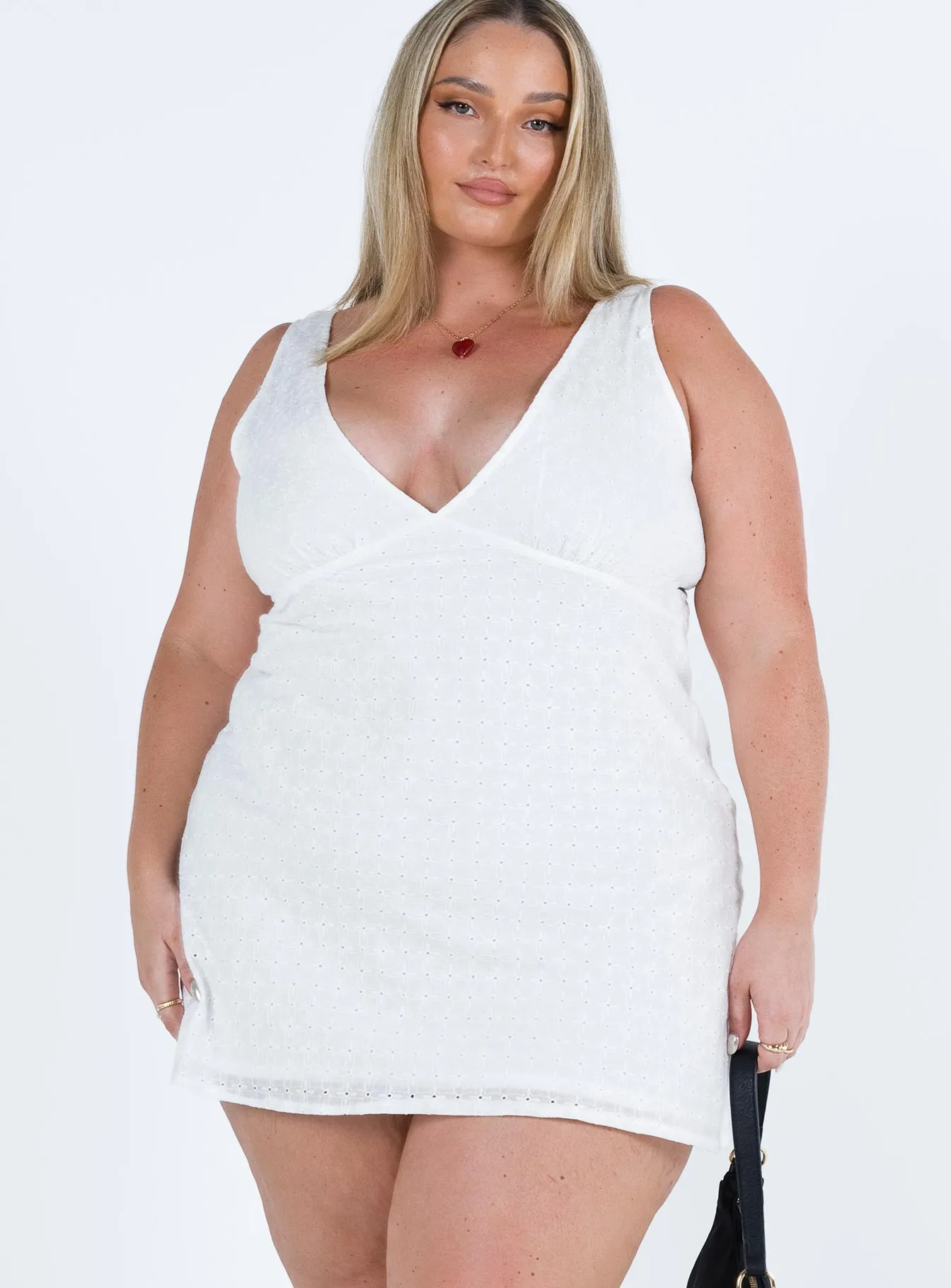 Nellie Mini Dress White Curve Sophisticated Design