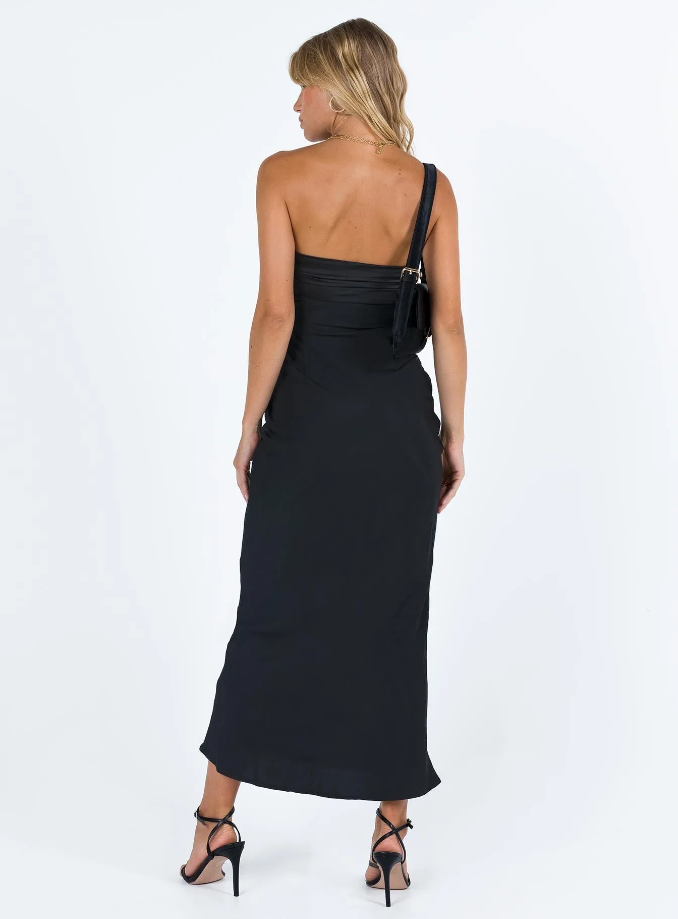 Grace Base Wool-Blend Abeila Midi Dress Black