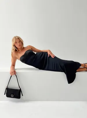 Elegant Simplicity Blue Sky Abeila Midi Dress Black