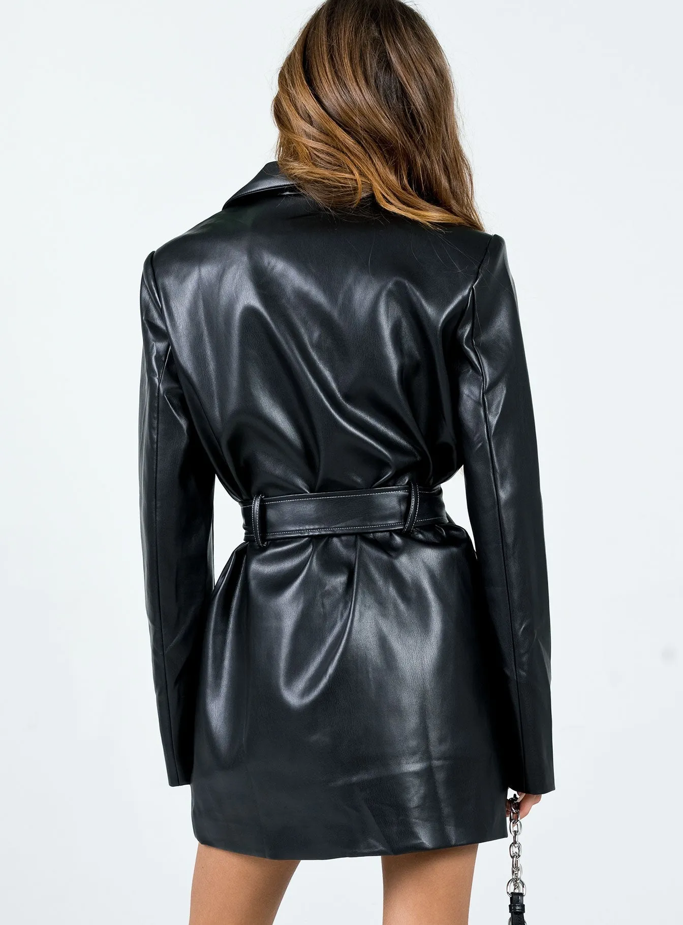 Steinway PU Mini Dress Black Effortless Piece