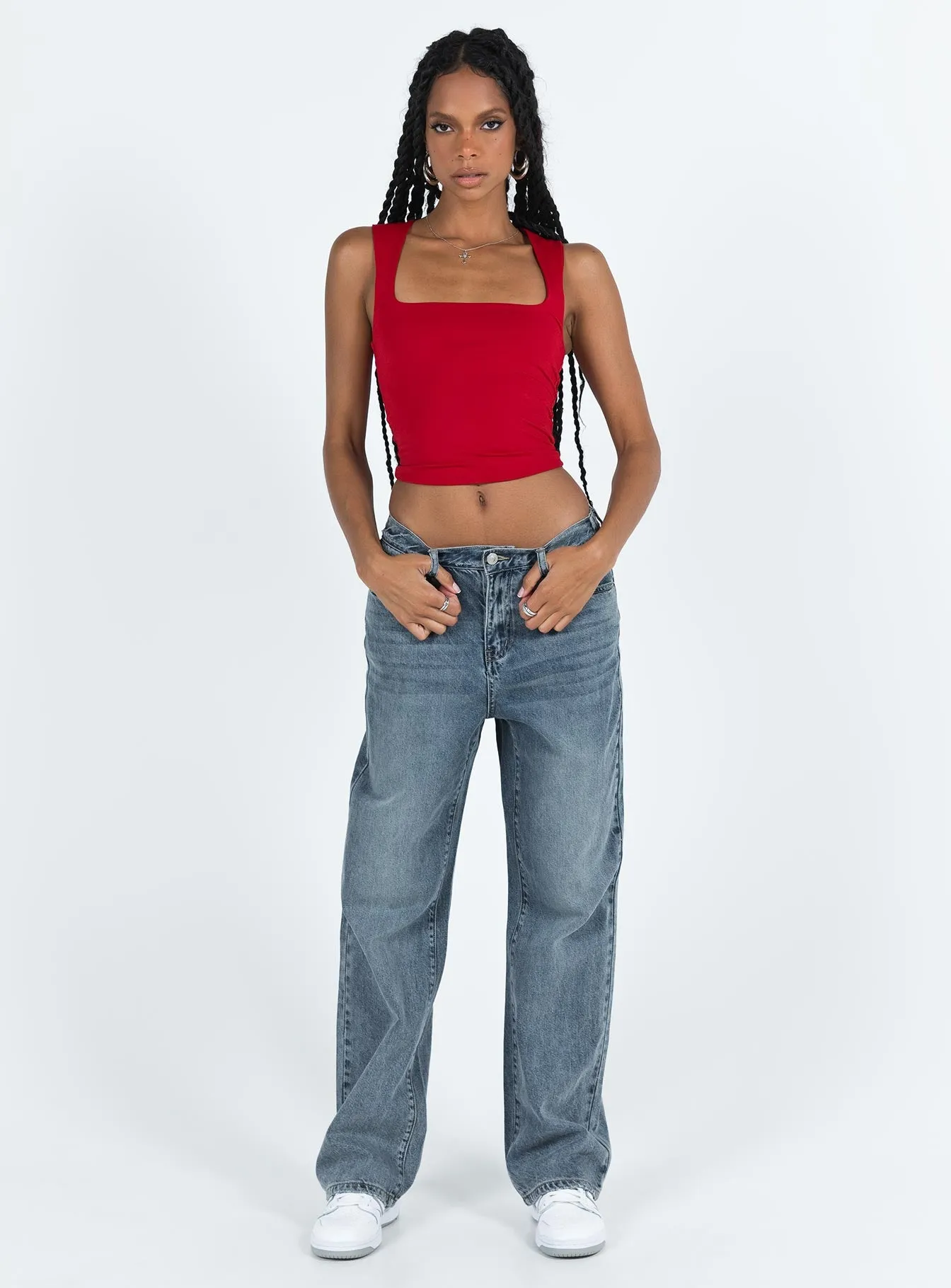 Hoban Jeans Mid Wash Denim Loose Thread