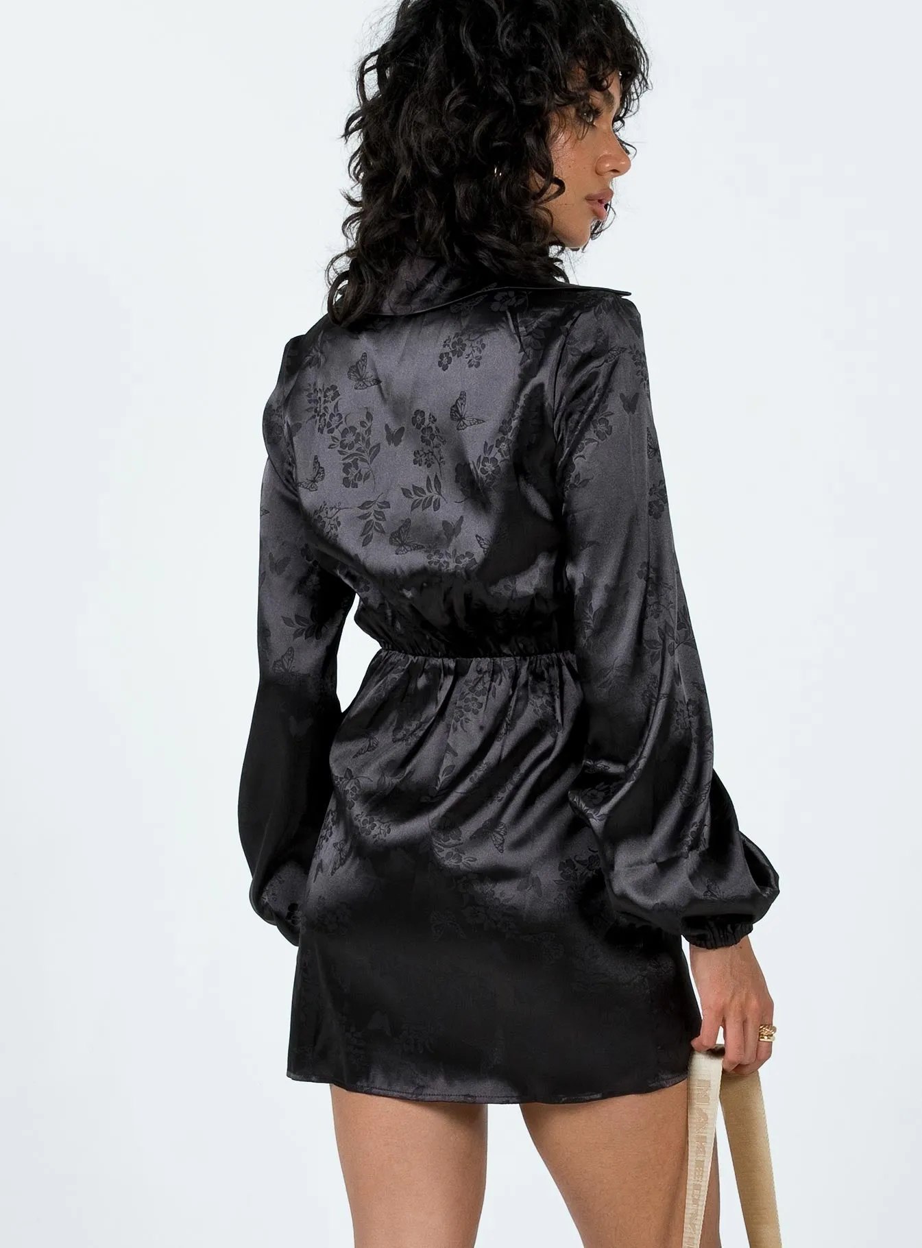 Allira Wrap Mini Dress Black Fashionable Comfort Wear