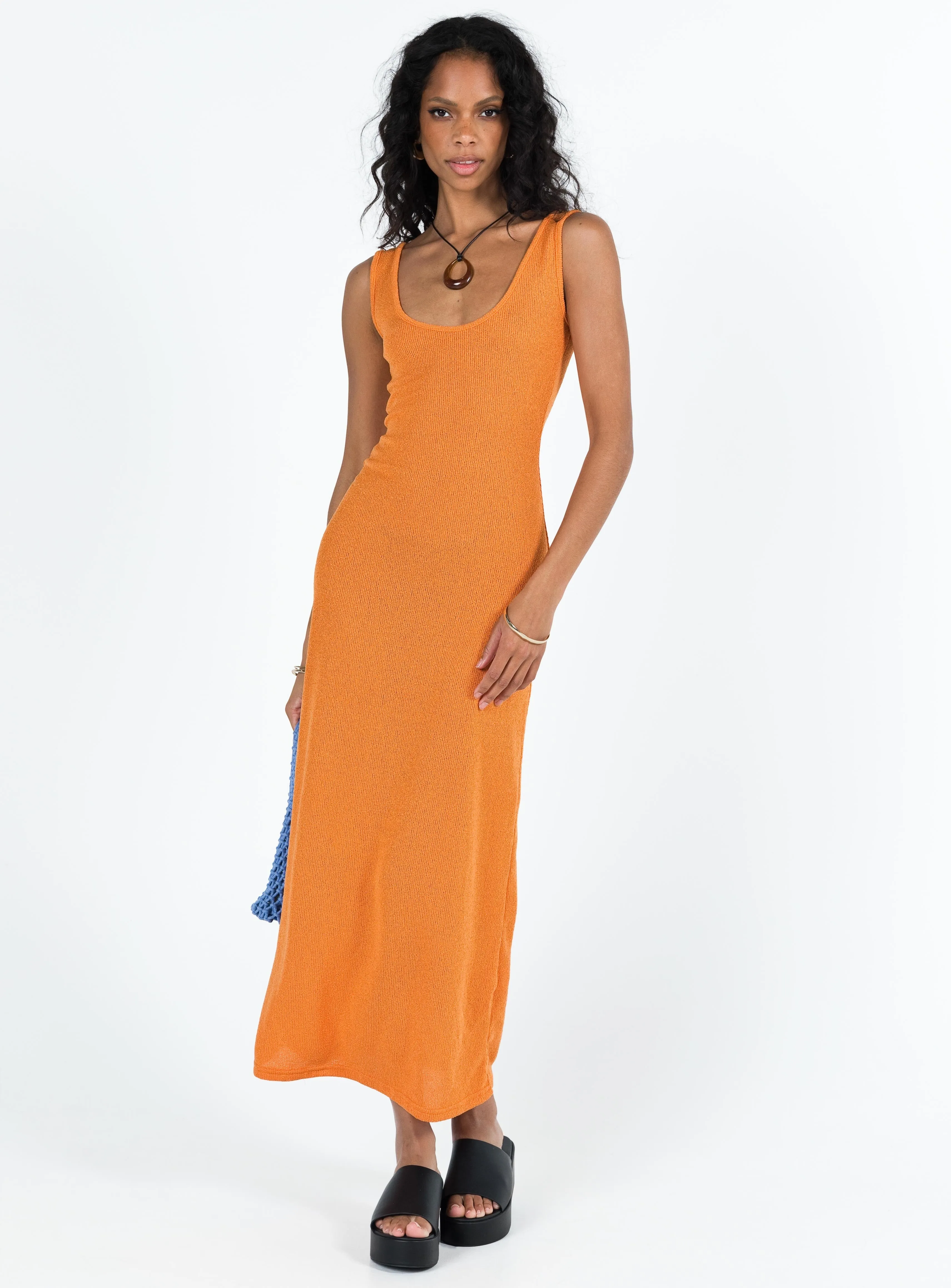 slim fit Weekend Edge Eberose Reversible Maxi Dress Orange