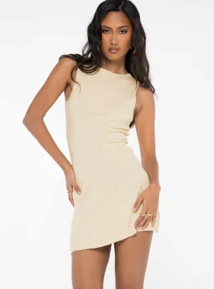Casual Edge Osment Knit Mini Dress Cream
