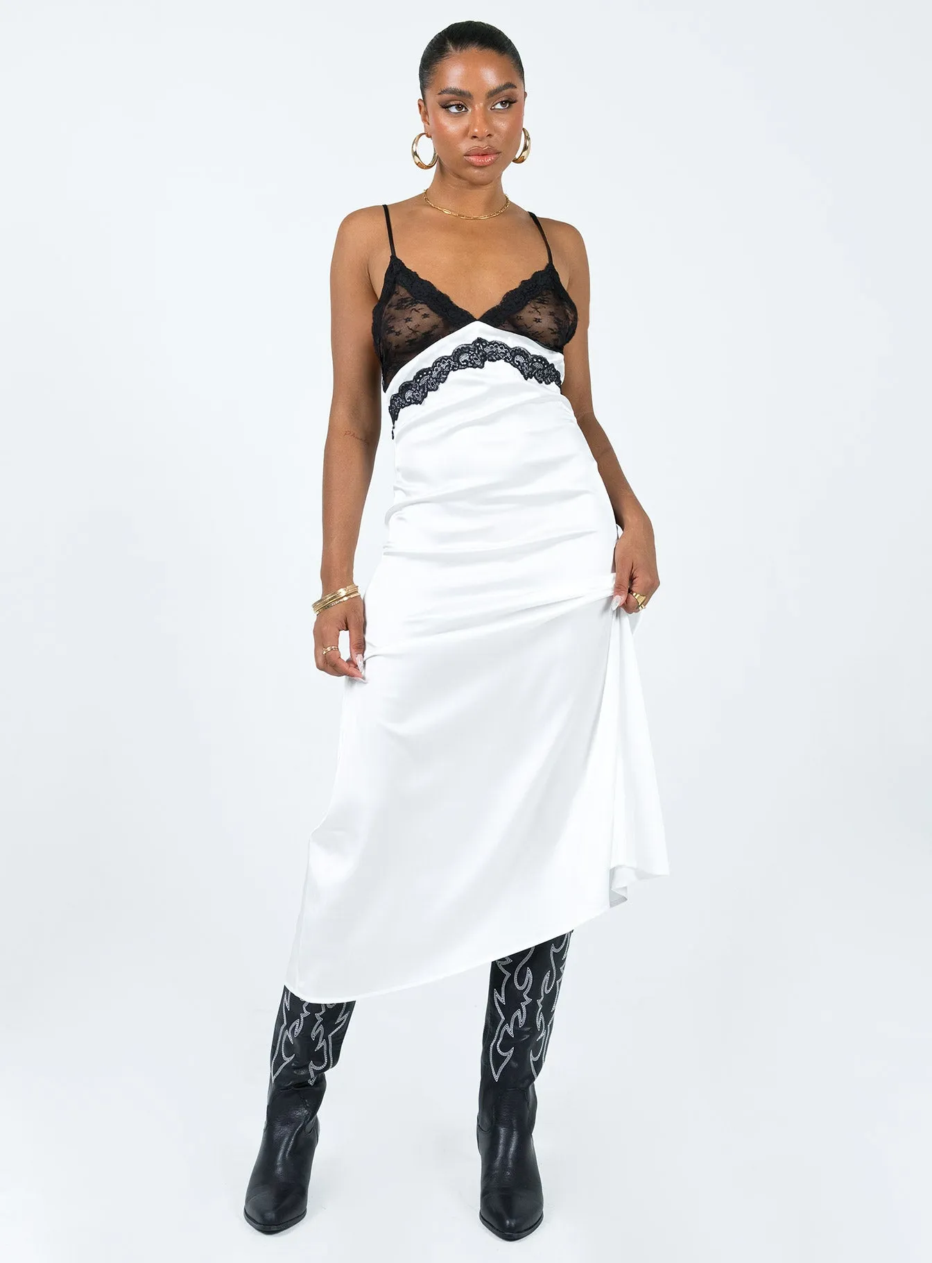 Le Paris Lace Midi Dress White Soft Stitch Active Moments