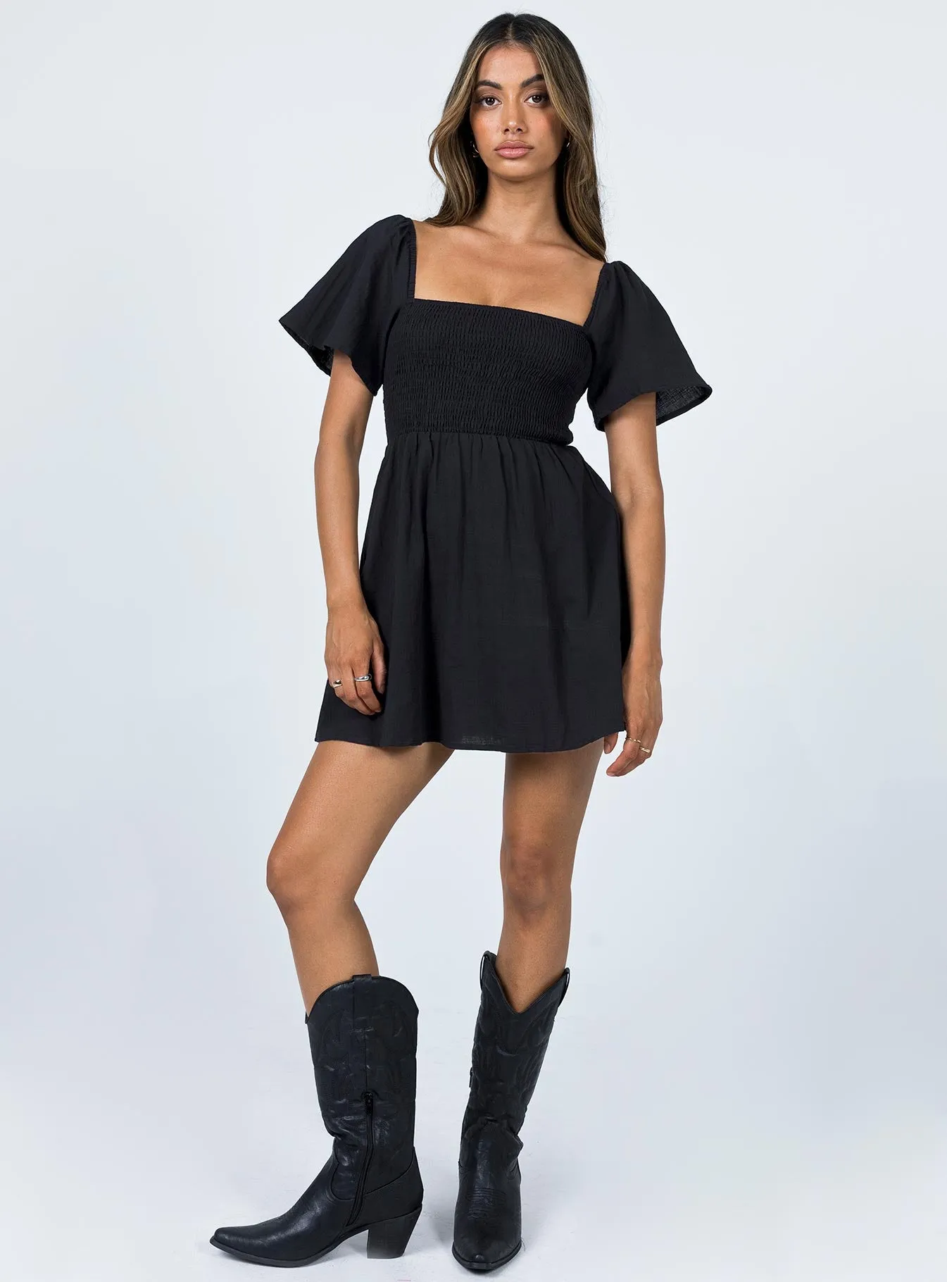 Silky Drape Easy Comfort Summer Nights Mini Dress Black