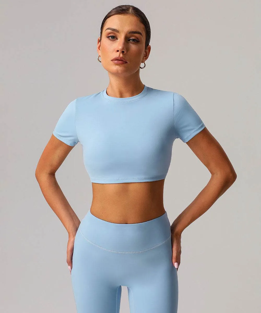 Classic Short Sleeve Crop Workout Tops OdorControl Technology