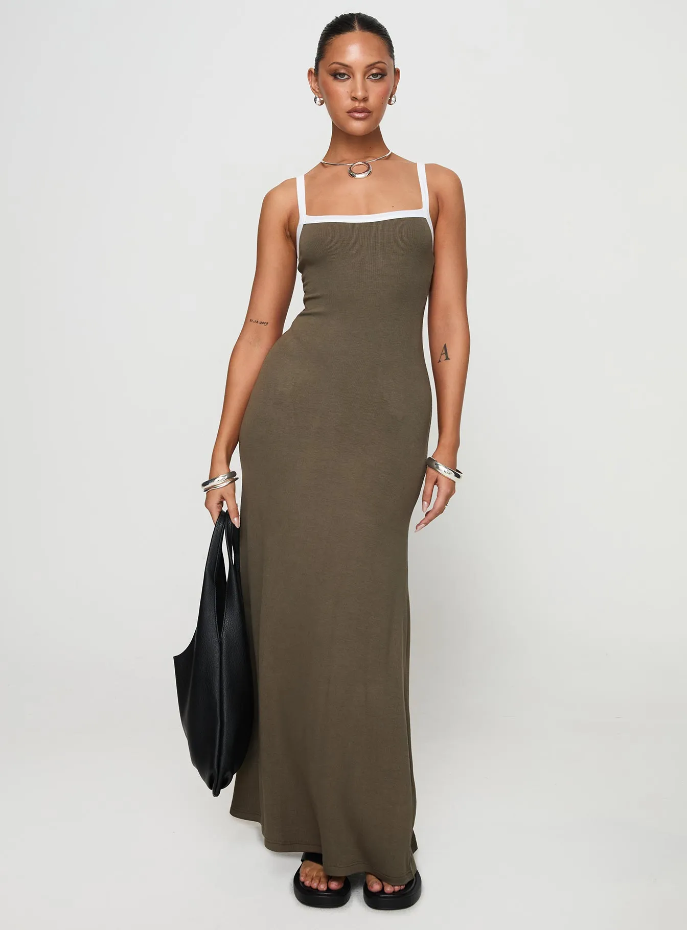 Simple Profile Austrina Maxi Dress Olive
