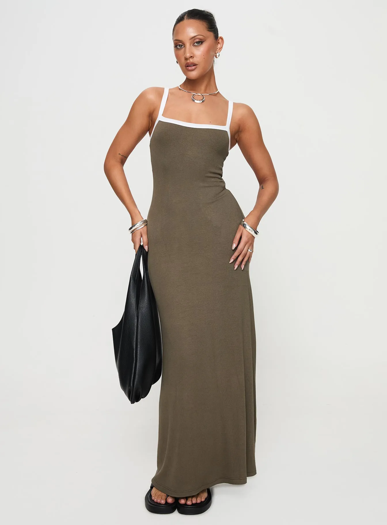 Austrina Maxi Dress Olive Polished Layer