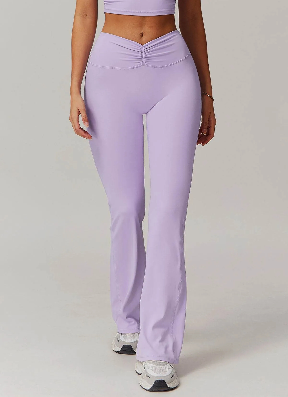 WrinkleFree Material High Waist Workout Flare Pant