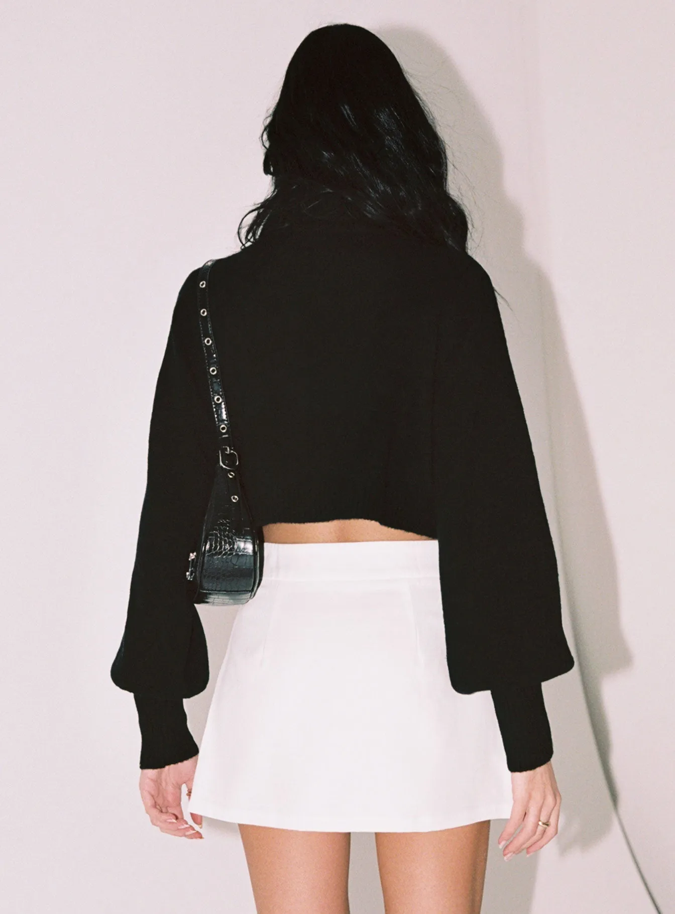 Vibrant Touch Wedding guest Easton V Front Mini Skirt White