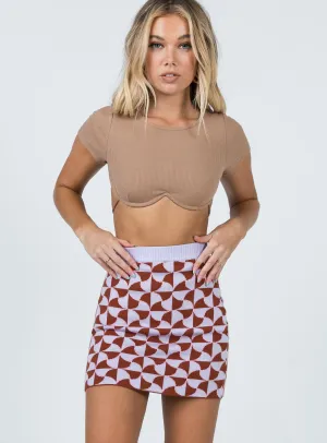 Quick Dry Technology Renee Retro Tile Mini Skirt Purple