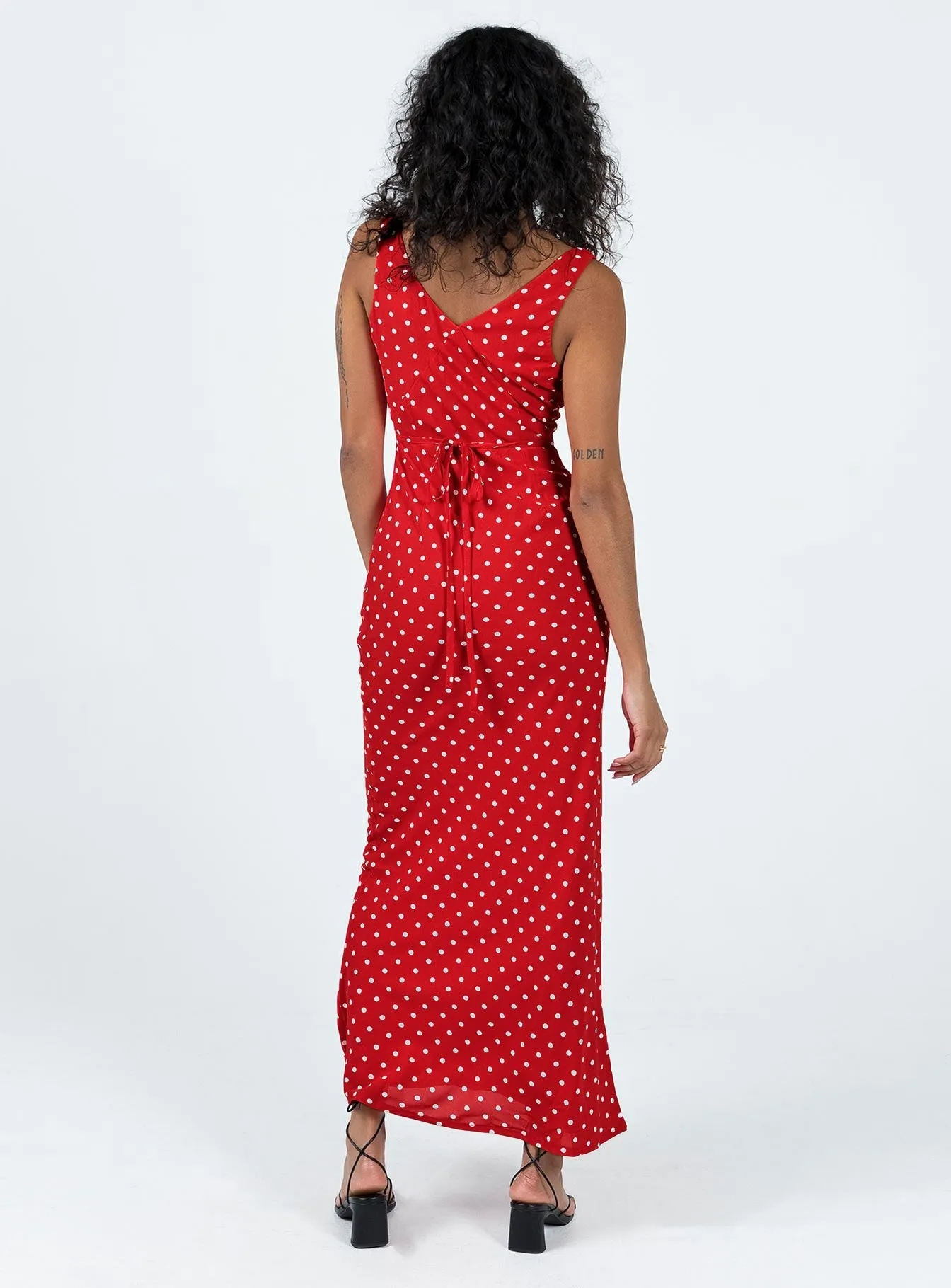 DeepPocketStyle Perfect Cut Nellie Maxi Dress Red Polka Dot