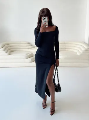 Hayward Long Sleeve Midi Dress Black Evening Ready Cocktail Ready
