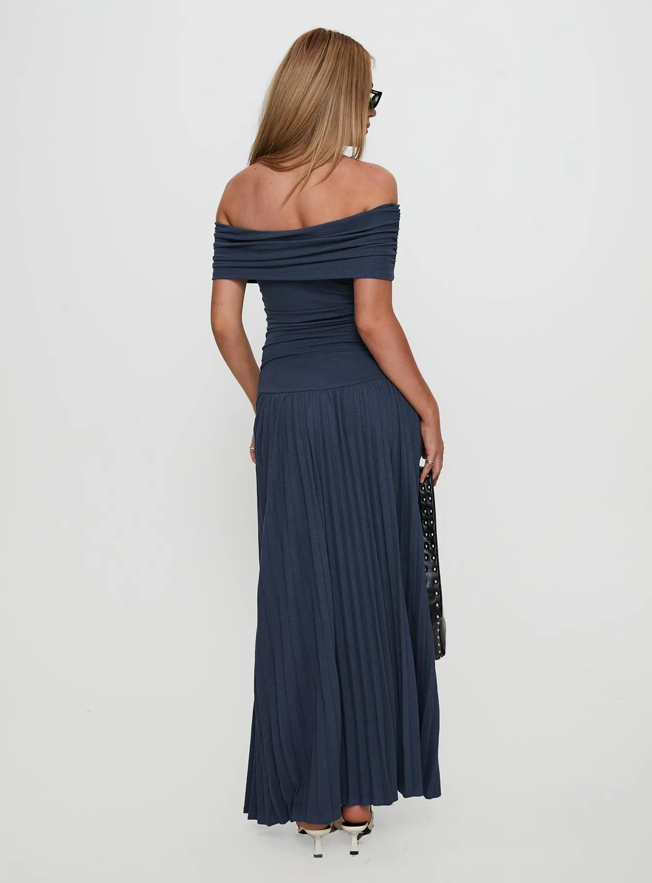 Slit Detail Field Of Dreams Maxi Dress Navy