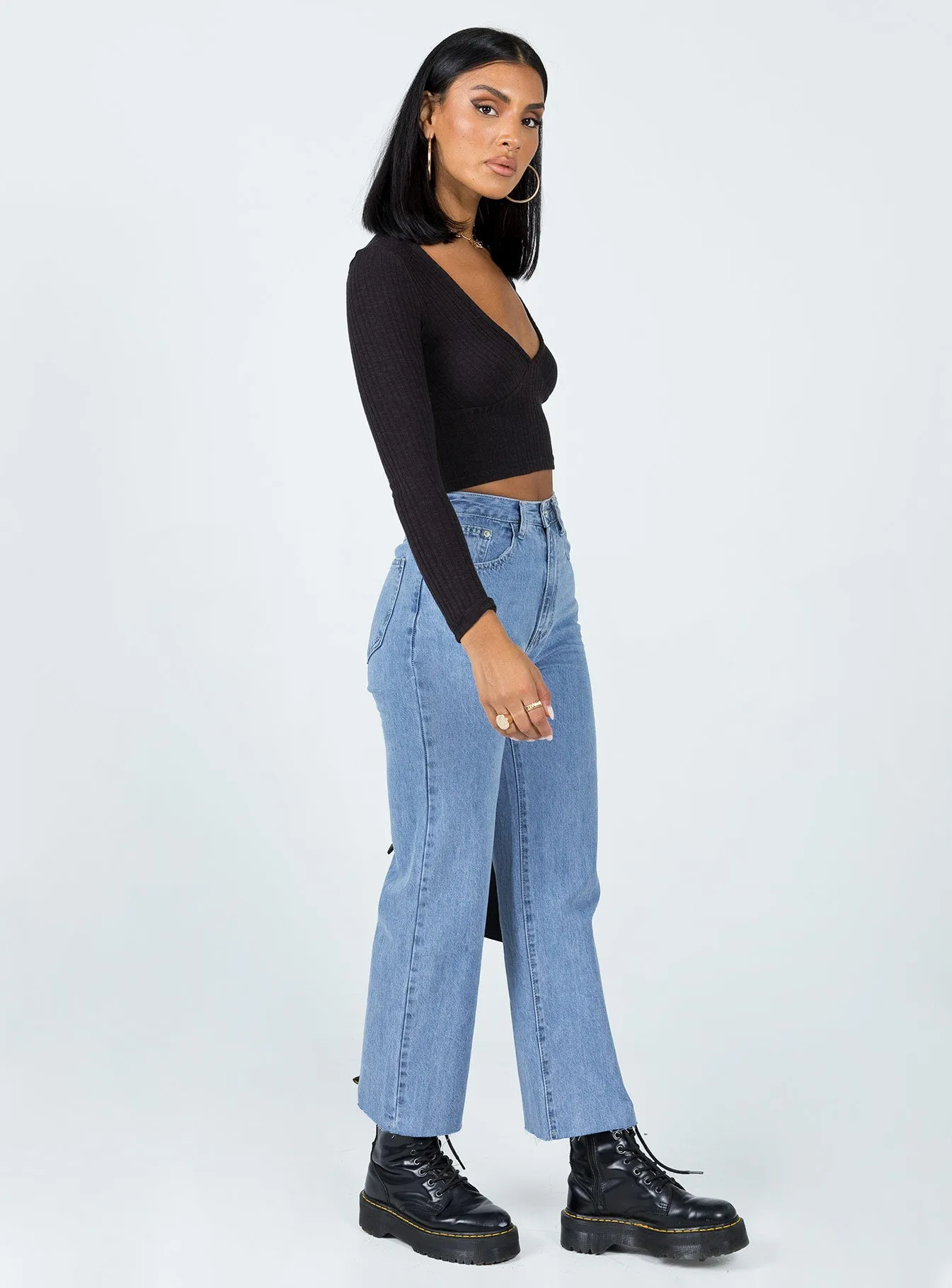 Damika Wide Leg Denim Jeans Young Edge Art Core