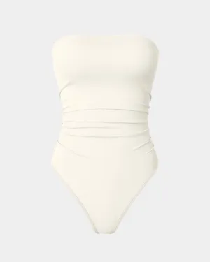 knit bodysuit low back bodysuit Strapless Ruched Stretch Bodysuits