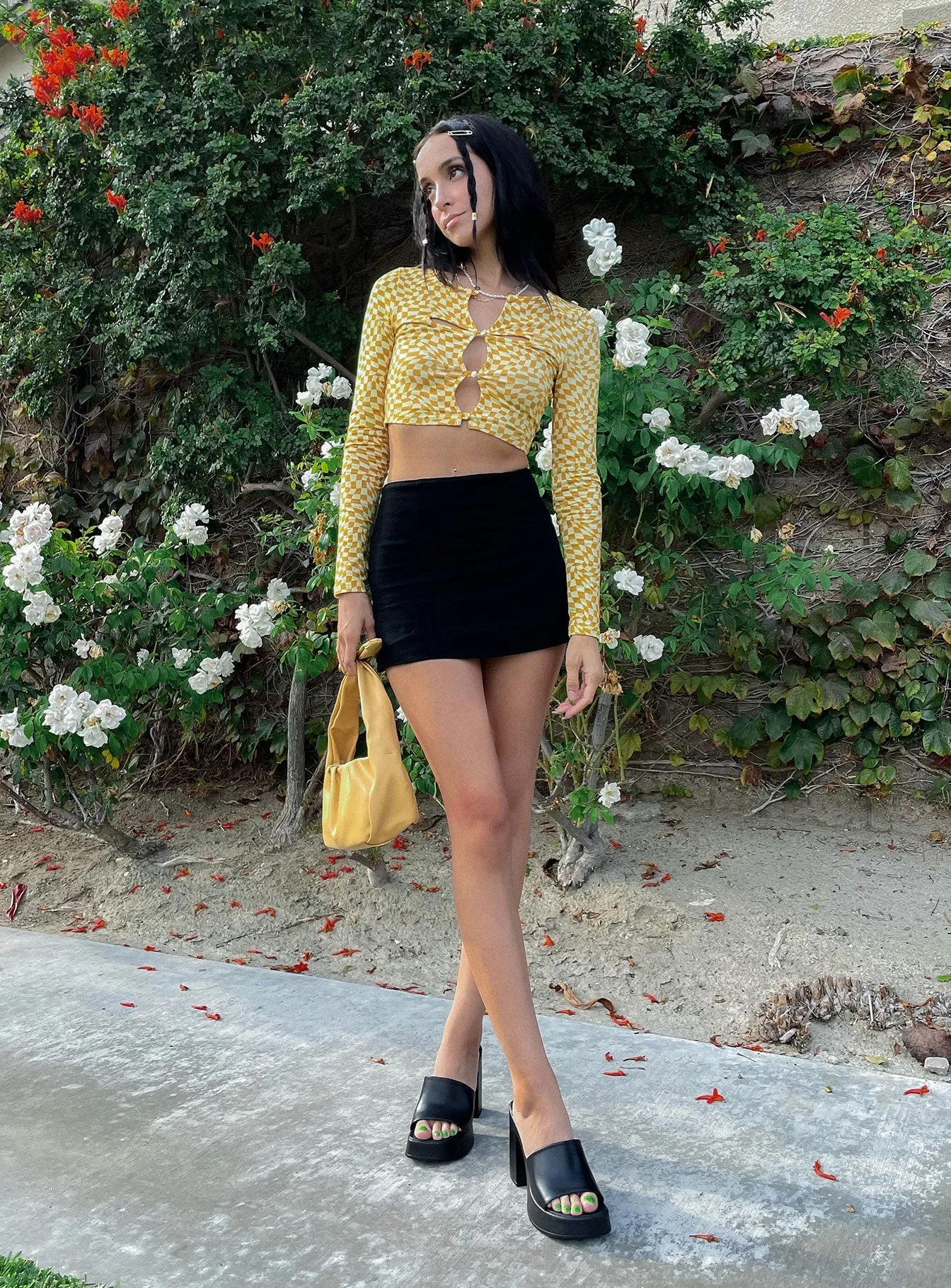 Tailored Cut Selby Mini Skirt Black