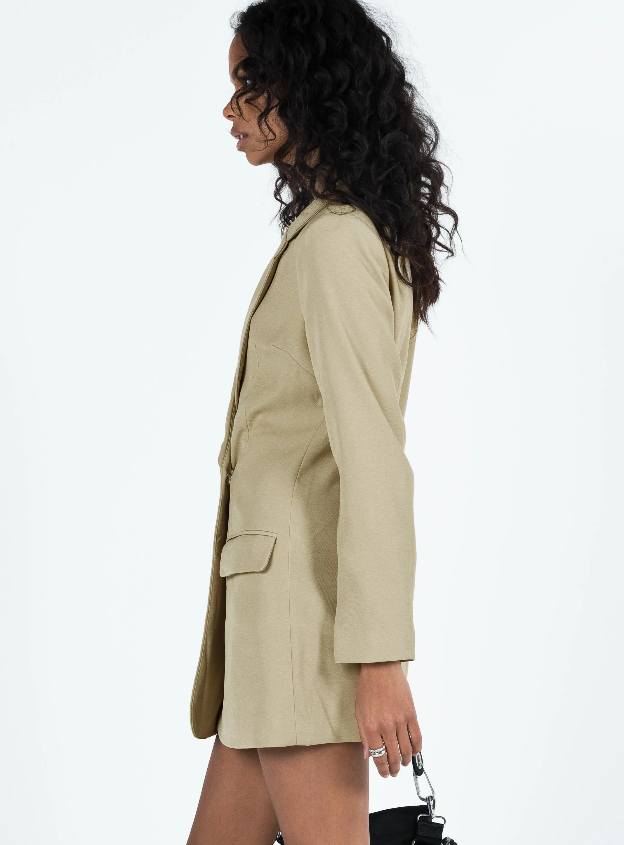 Palma Blazer Dress Green Soft-touch daywear Texture Flow