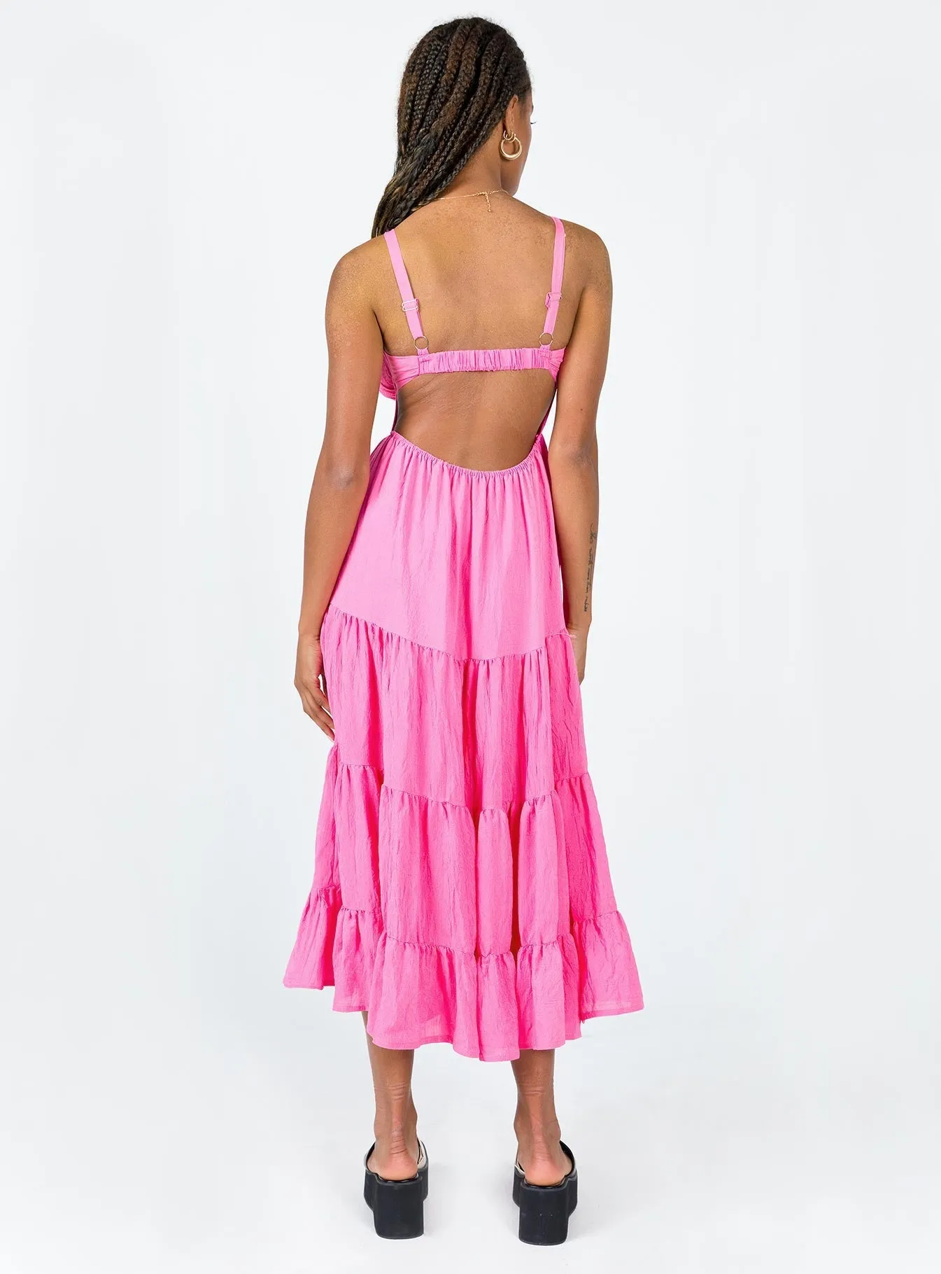 Joella Midi Dress Pink Scandi Light Bold Structure