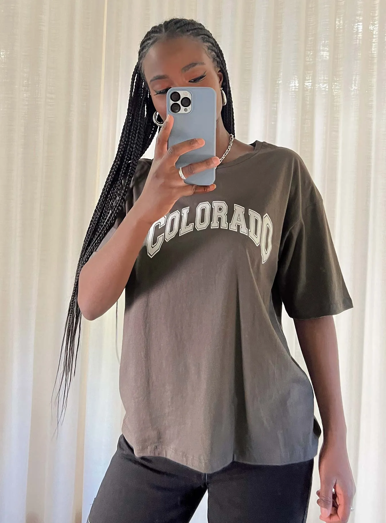 Light Comfort Style Natural Fiber Blend Colorado Graphic Tee Grey