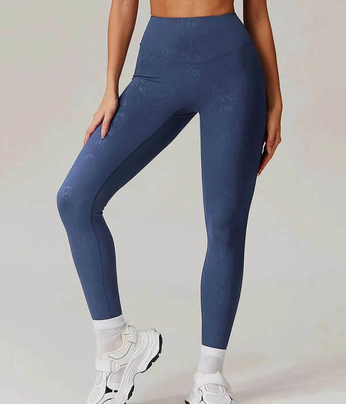 Focus Mood High Waist Yoga Leggings With Gold Blocking Pattern