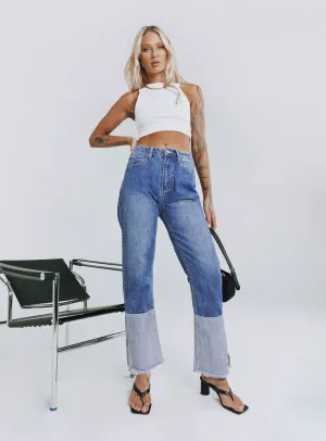 Layer Safe Rhode Straight Leg Spilt Hem Denim Jeans