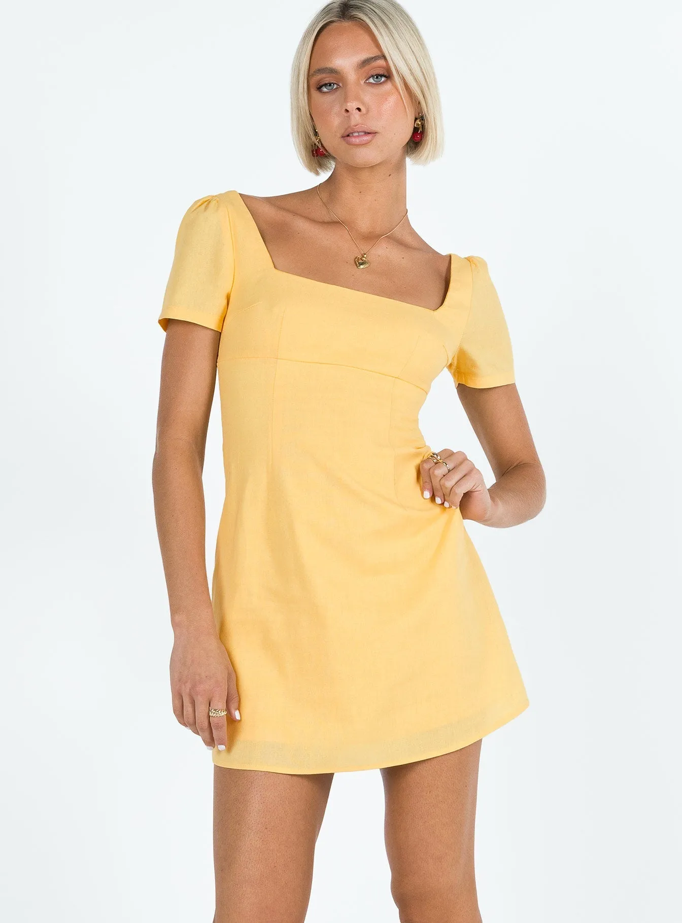 Hastings Mini Dress Yellow Soft Glide