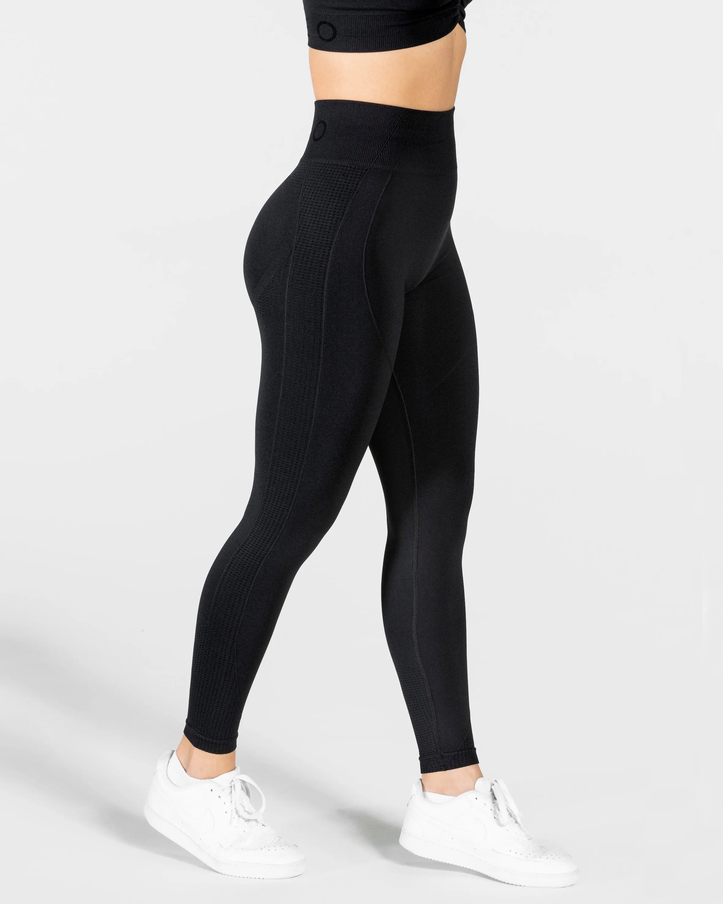 School Sports Unisex Style Focus Scrunch Leggings "Schwarz"