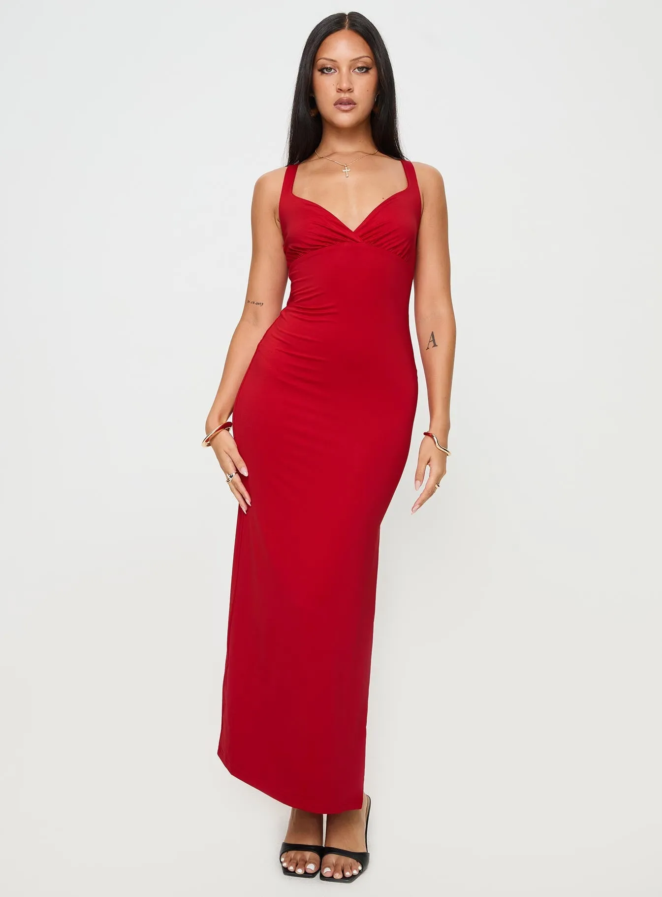 Wandella Maxi Dress Red Modest Cut
