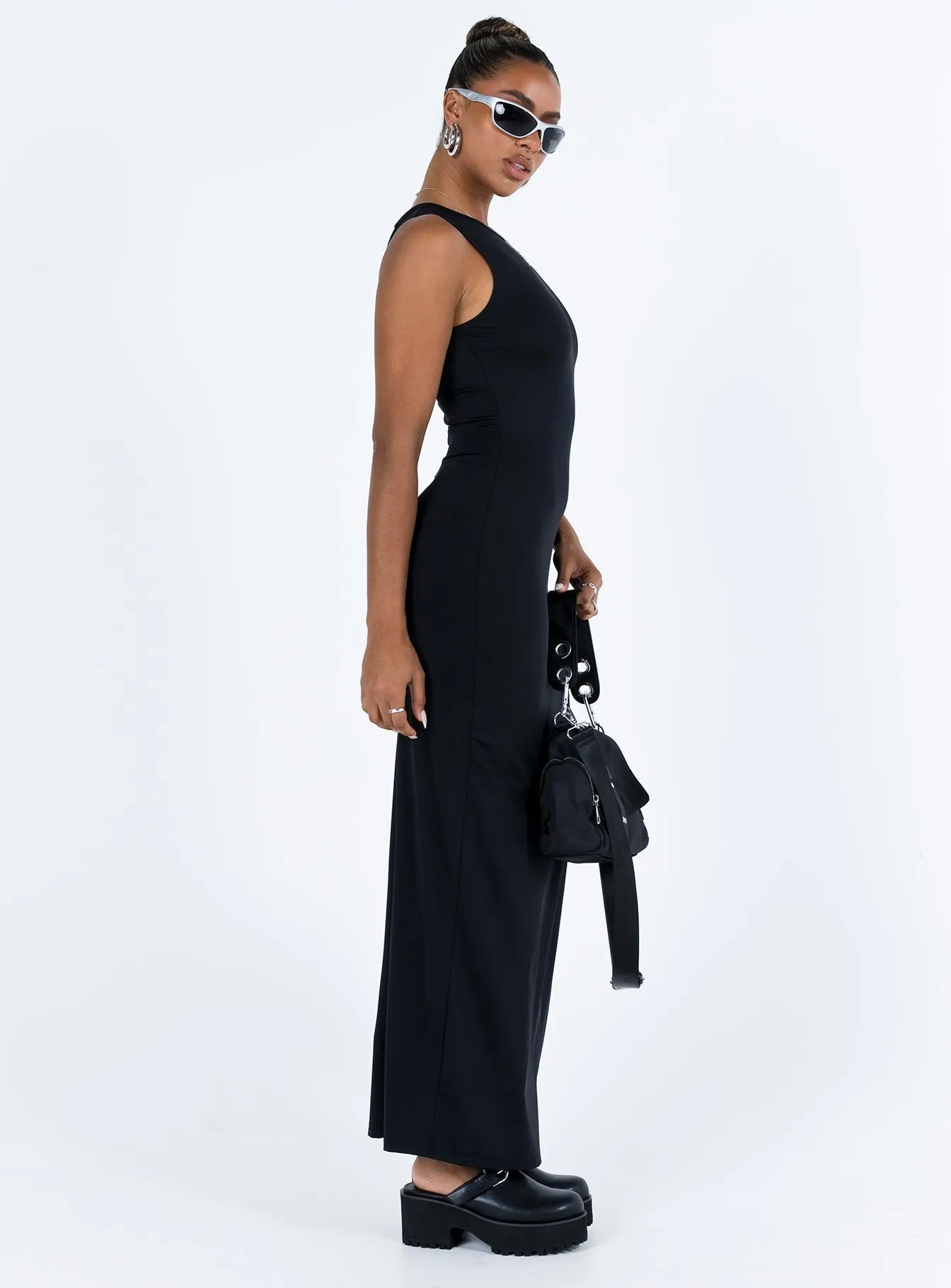 Sophisticated Fit Delicate Lines Bena Maxi Dress Black