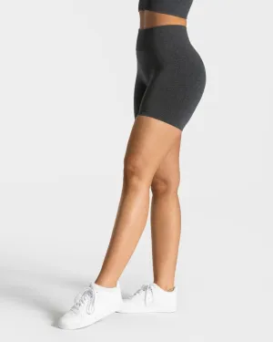 Timeless Scrunch Shorts "Dunkelgrau" Double Layered Hem