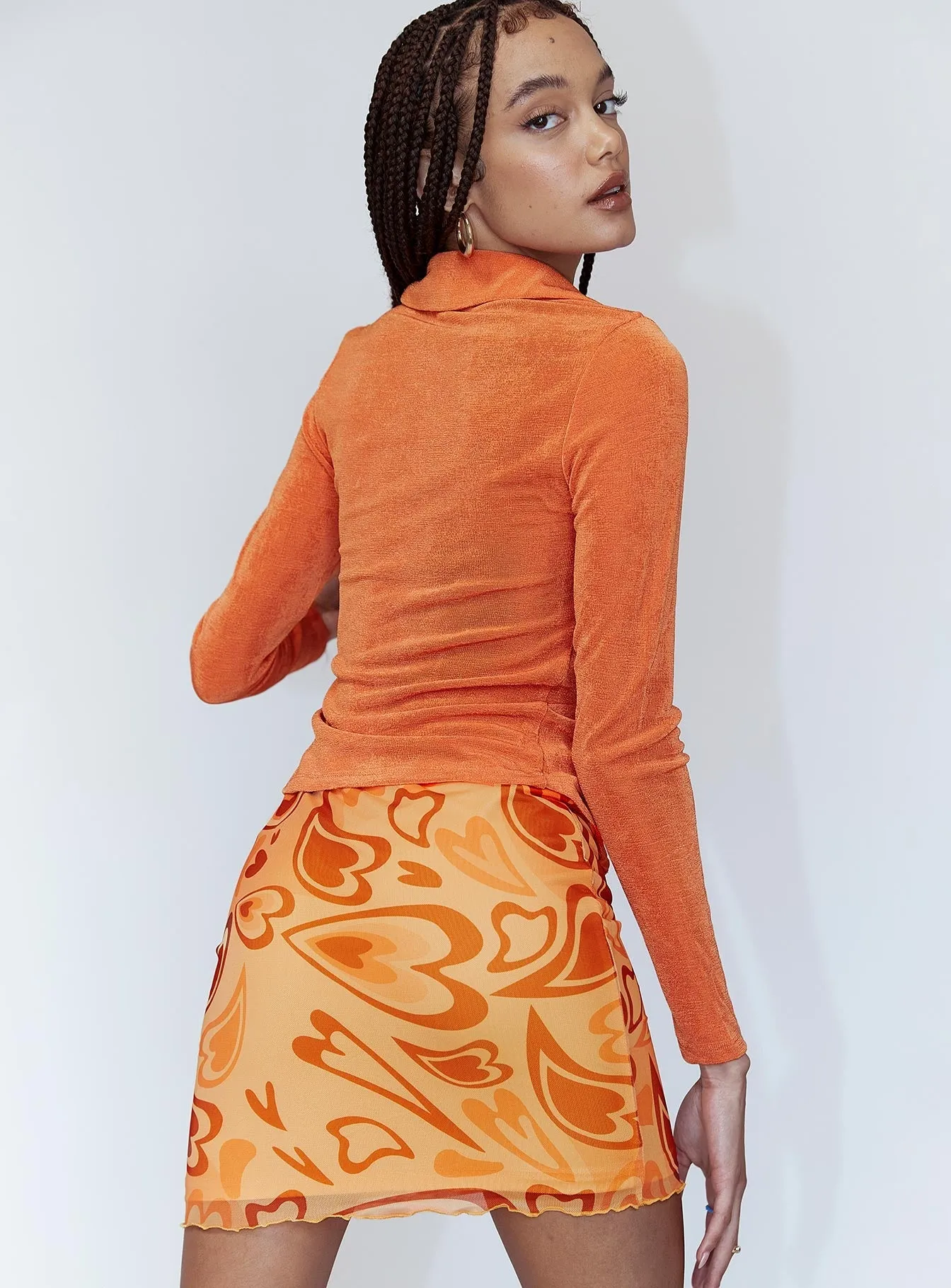 Theordore Mini Skirt Orange Easy Vibe Relaxed Mood