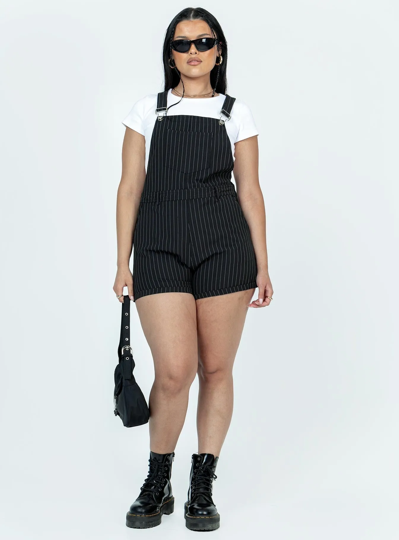 Essential Basic Travel Family The Glades Overalls Black Pinstripe